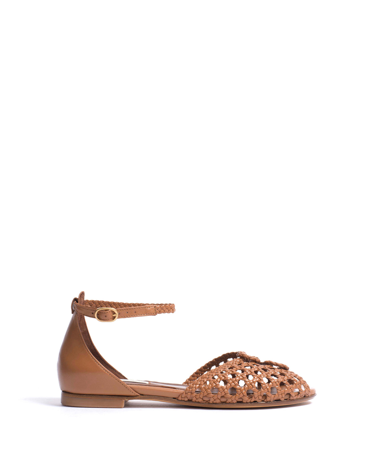 Lucy 10 hand-braided Hand-braided leather Caramel