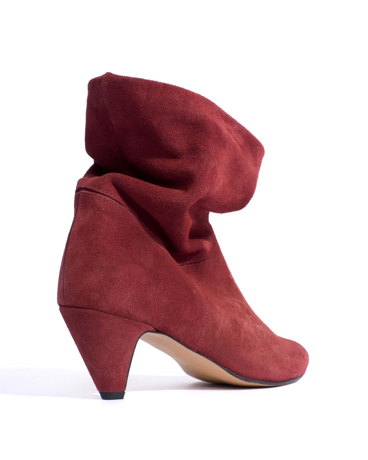 Jassi 50 stiletto Calf suede & sleek leather Pomegranate