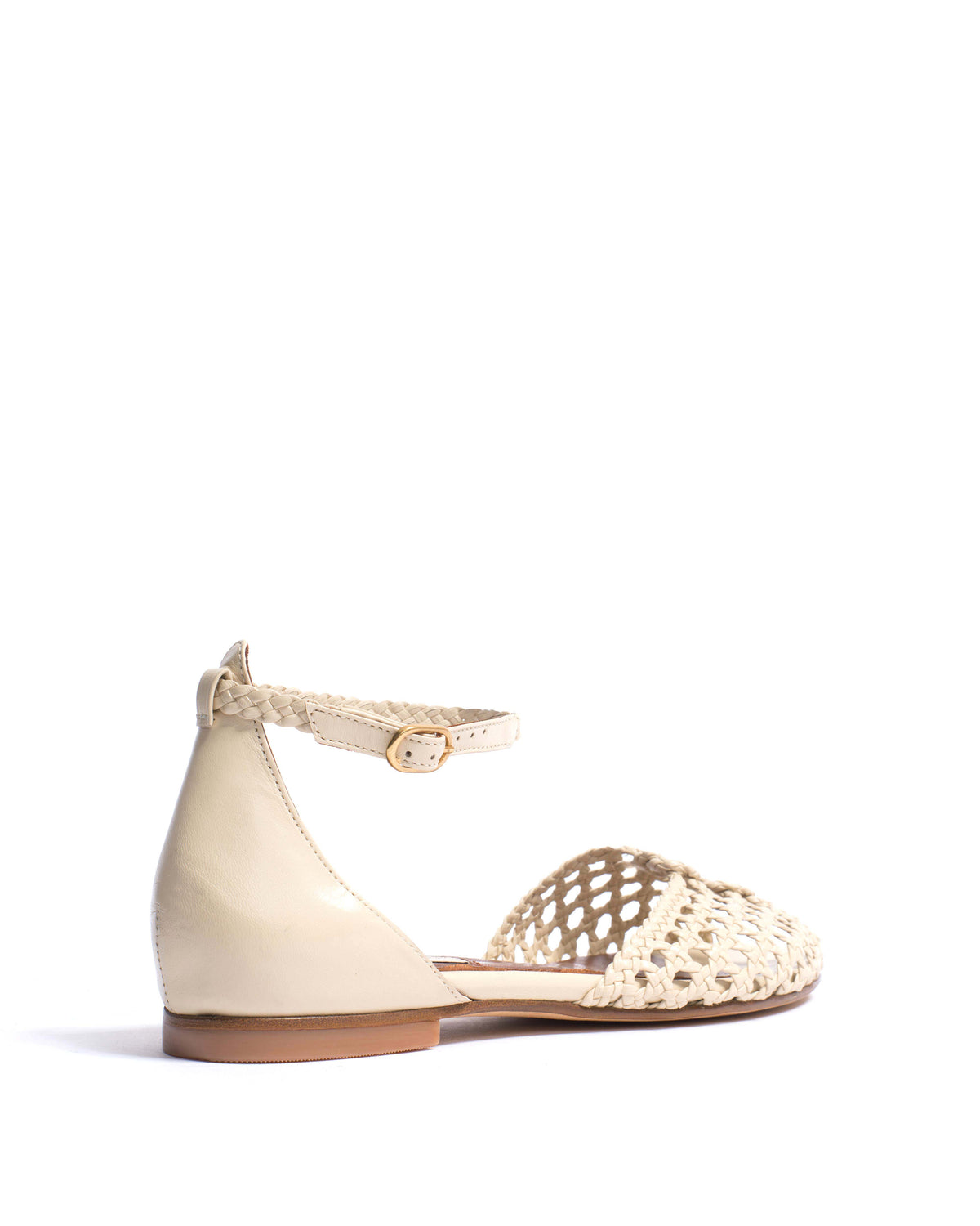 Lucy 10 hand-braided Hand-braided leather White sand