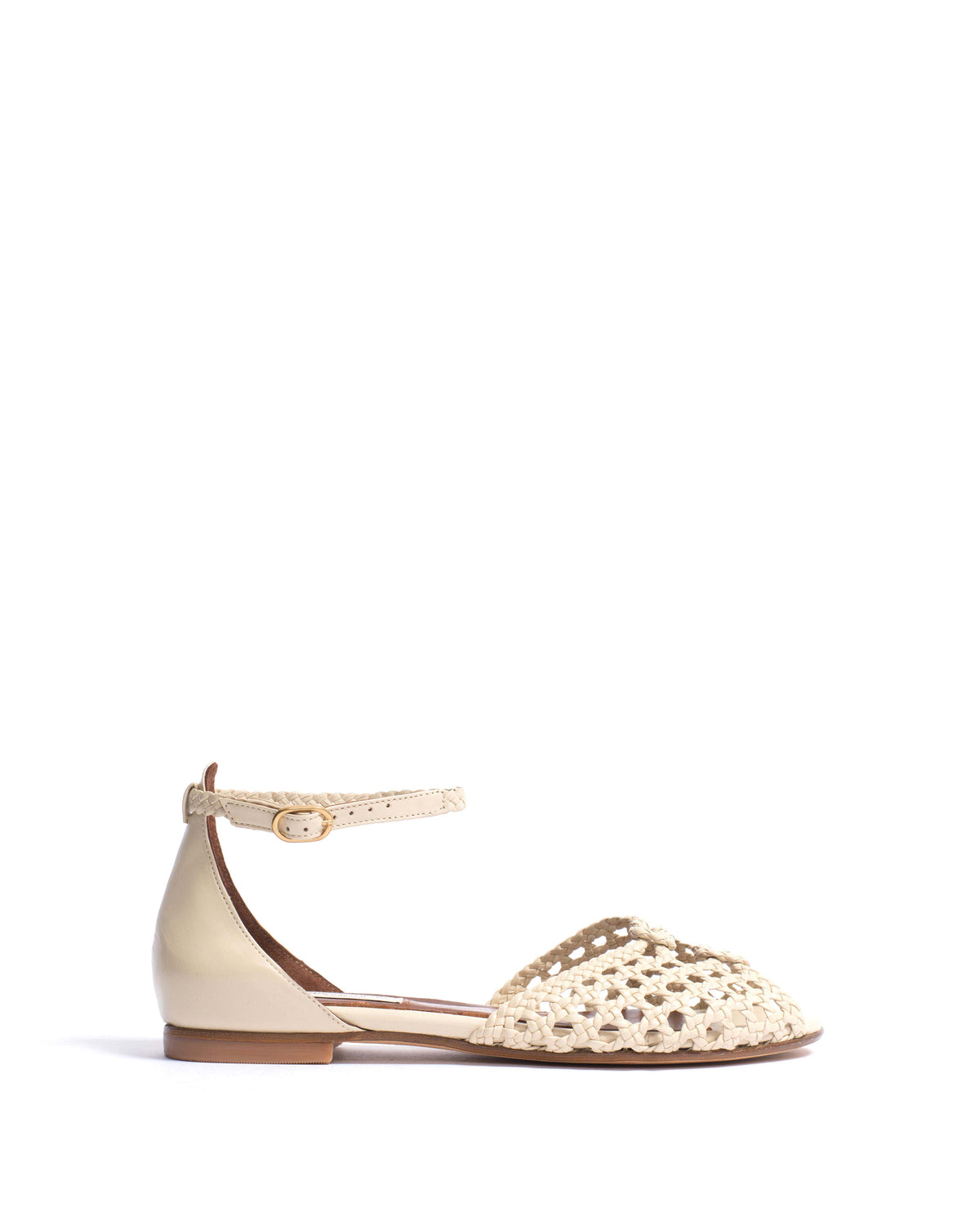 Lucy 10 hand-braided Hand-braided leather White sand