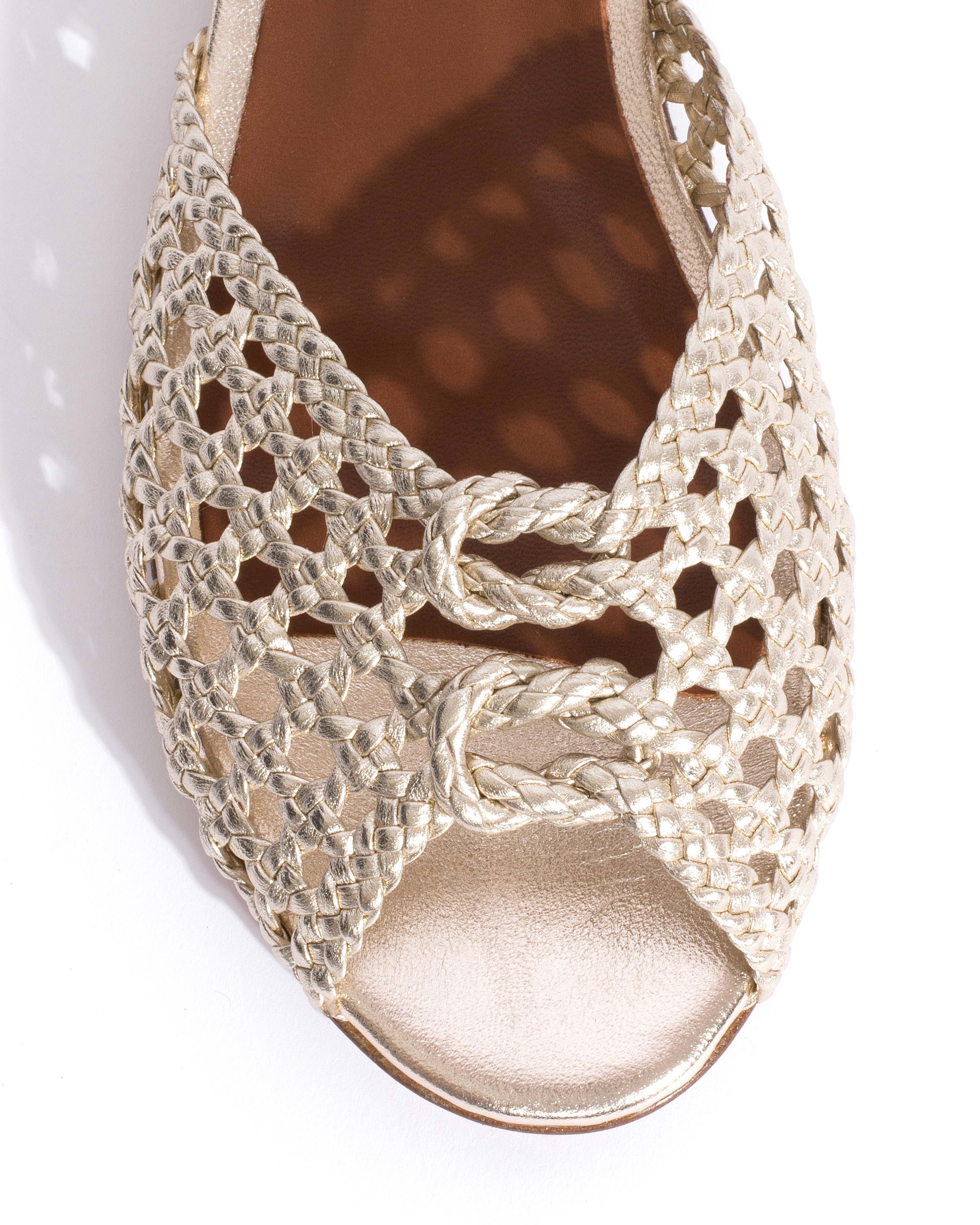Lucy 10 Hand-braided leather Champagne