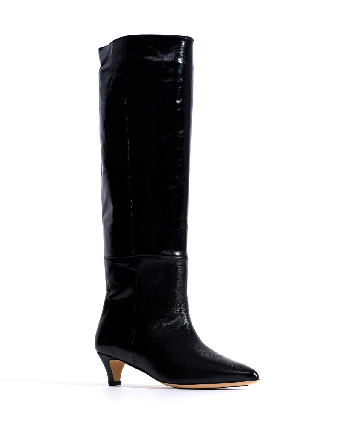 Cecilia 40 stiletto Crinkled soft calf Black