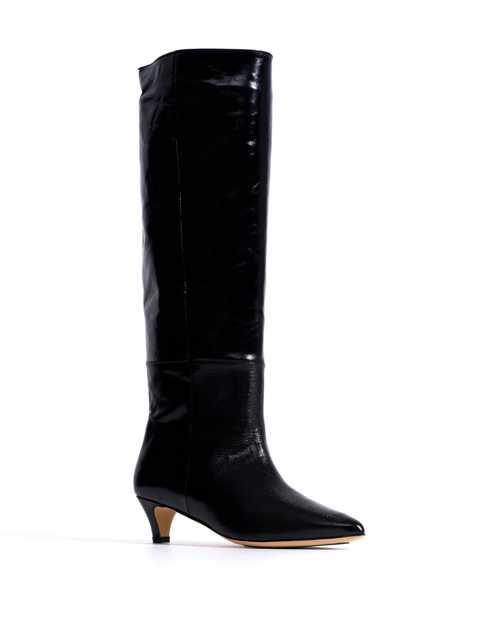 Cecilia 40 stiletto Crinkled soft calf Black