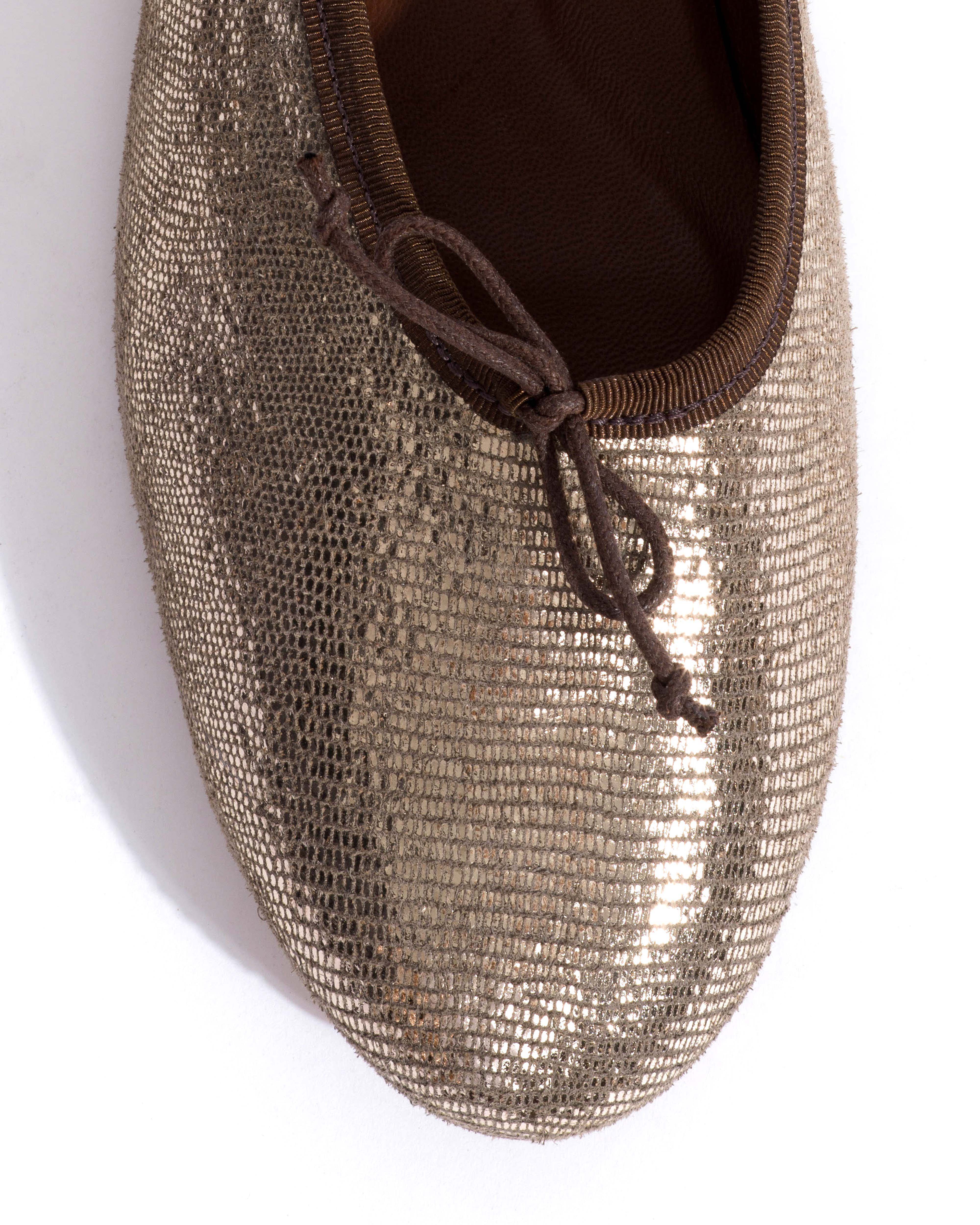 Sacha Lizard metallic goat Vintage champagne