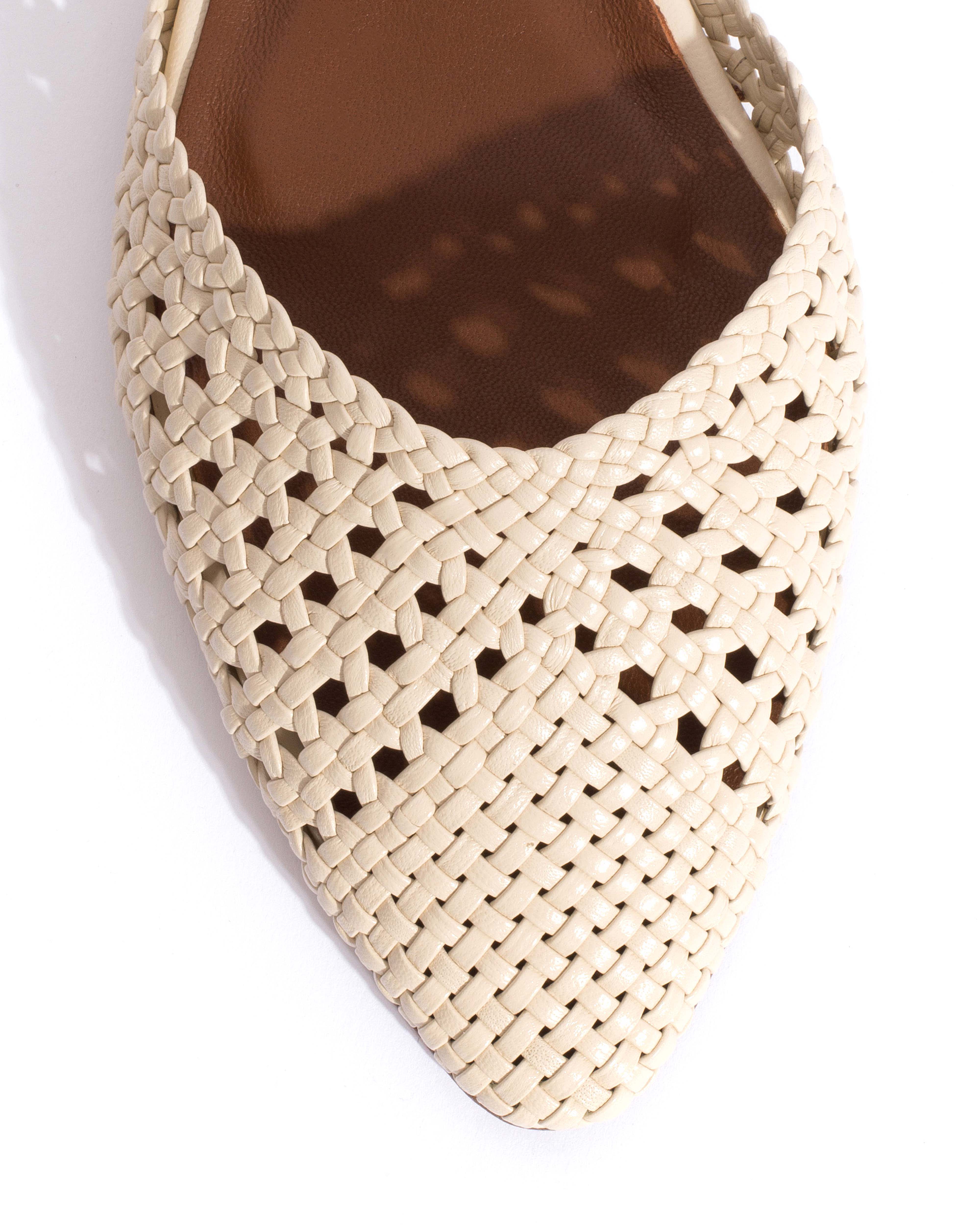Senara 10 Hand-braided leather White sand