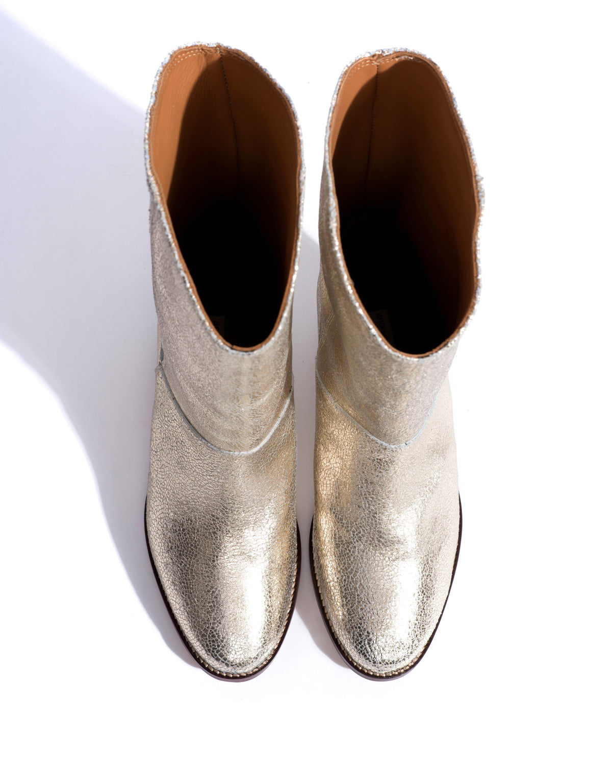 Hirah 55 Crackled metallic goat Champagne