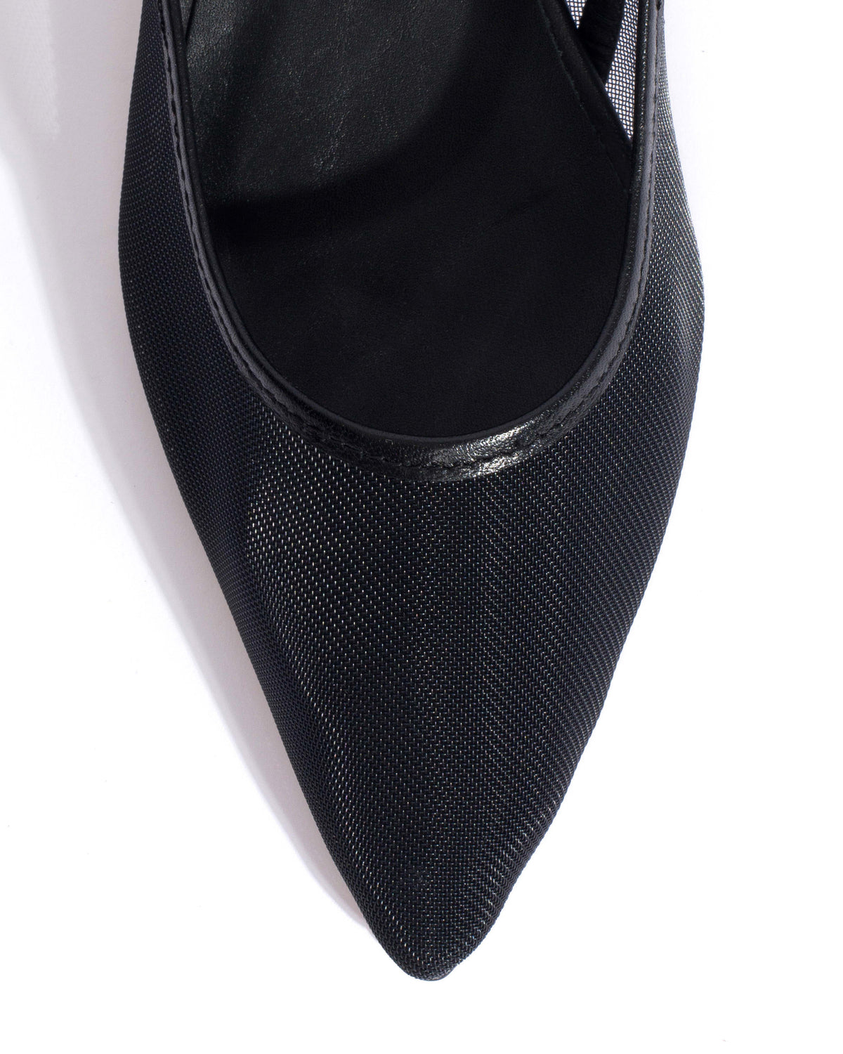 Fanny 40 stiletto mesh Shiny lamb & mesh Black