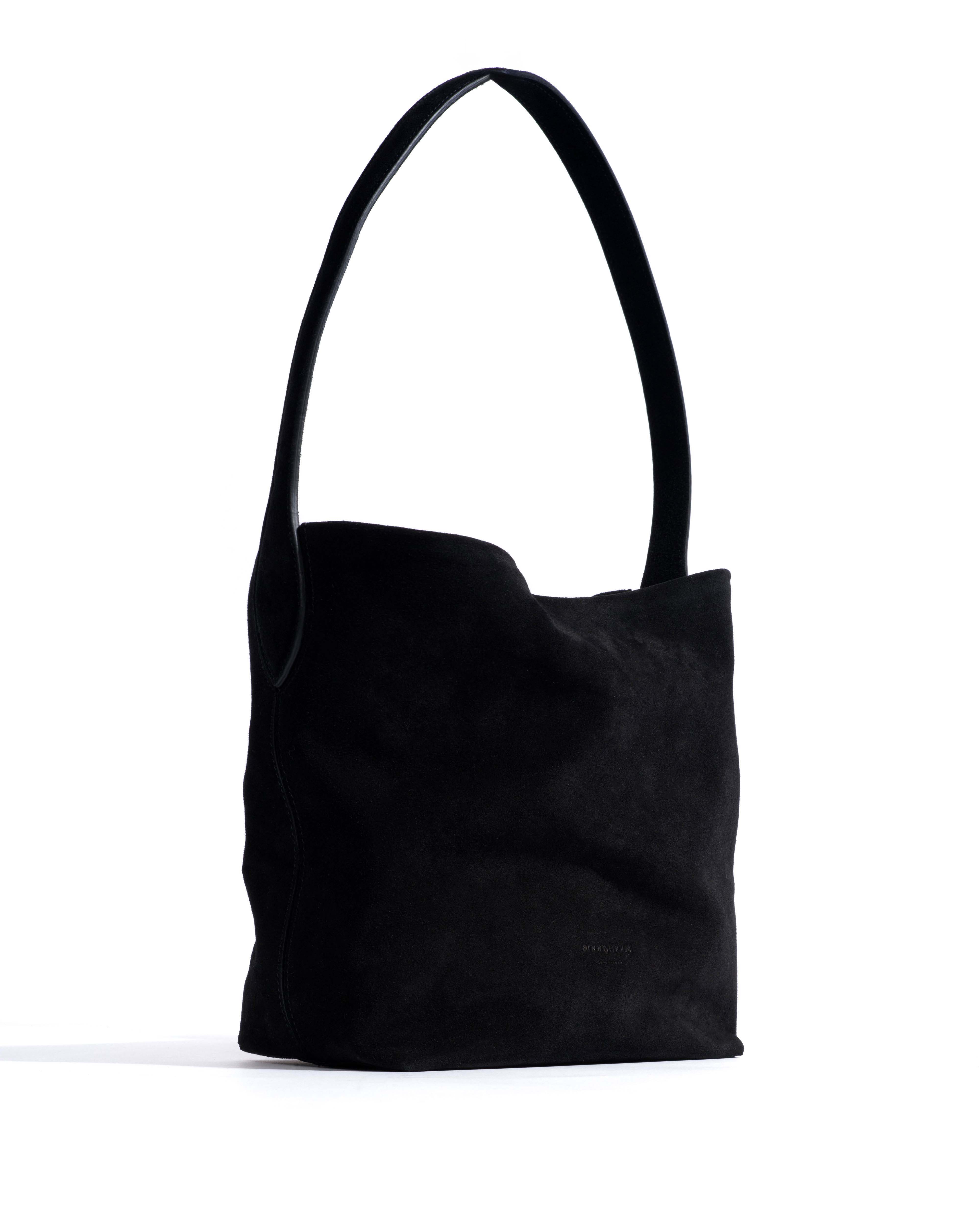 Versa slouchy petite bag Calf suede Black
