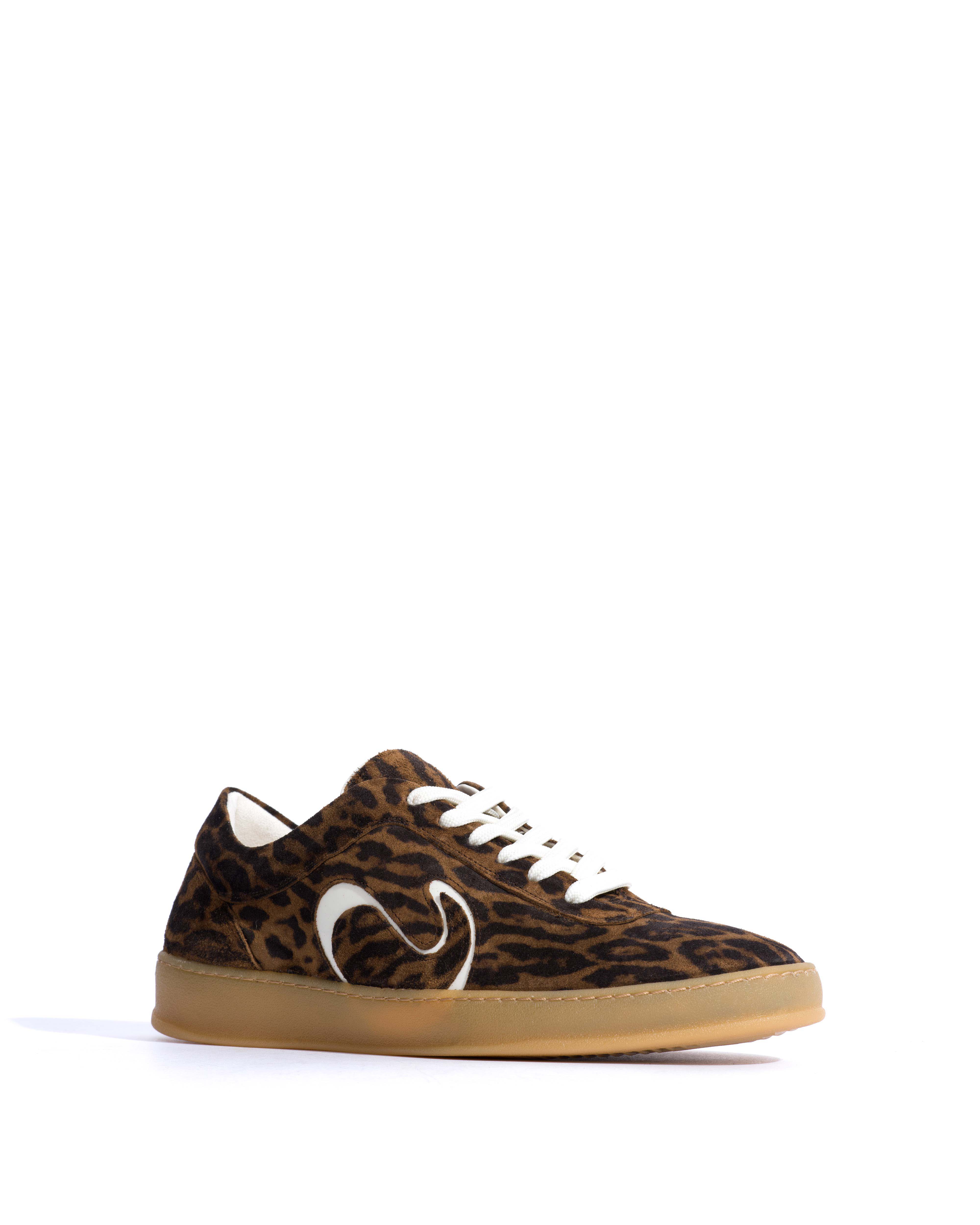 Blaire Calf suede print & polished soft calf Jaguar & white sand