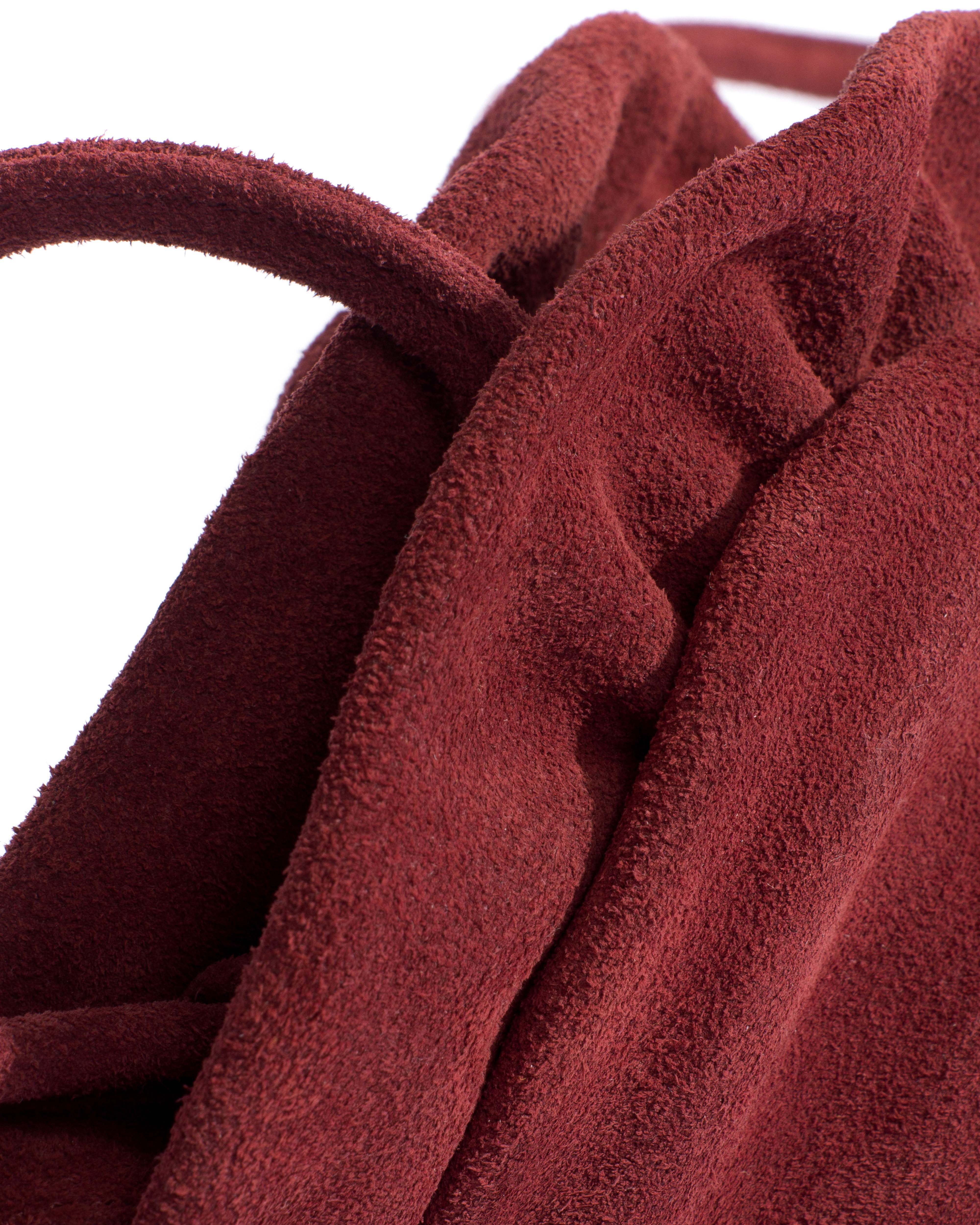 Zally heart bag Calf suede Pomegranate