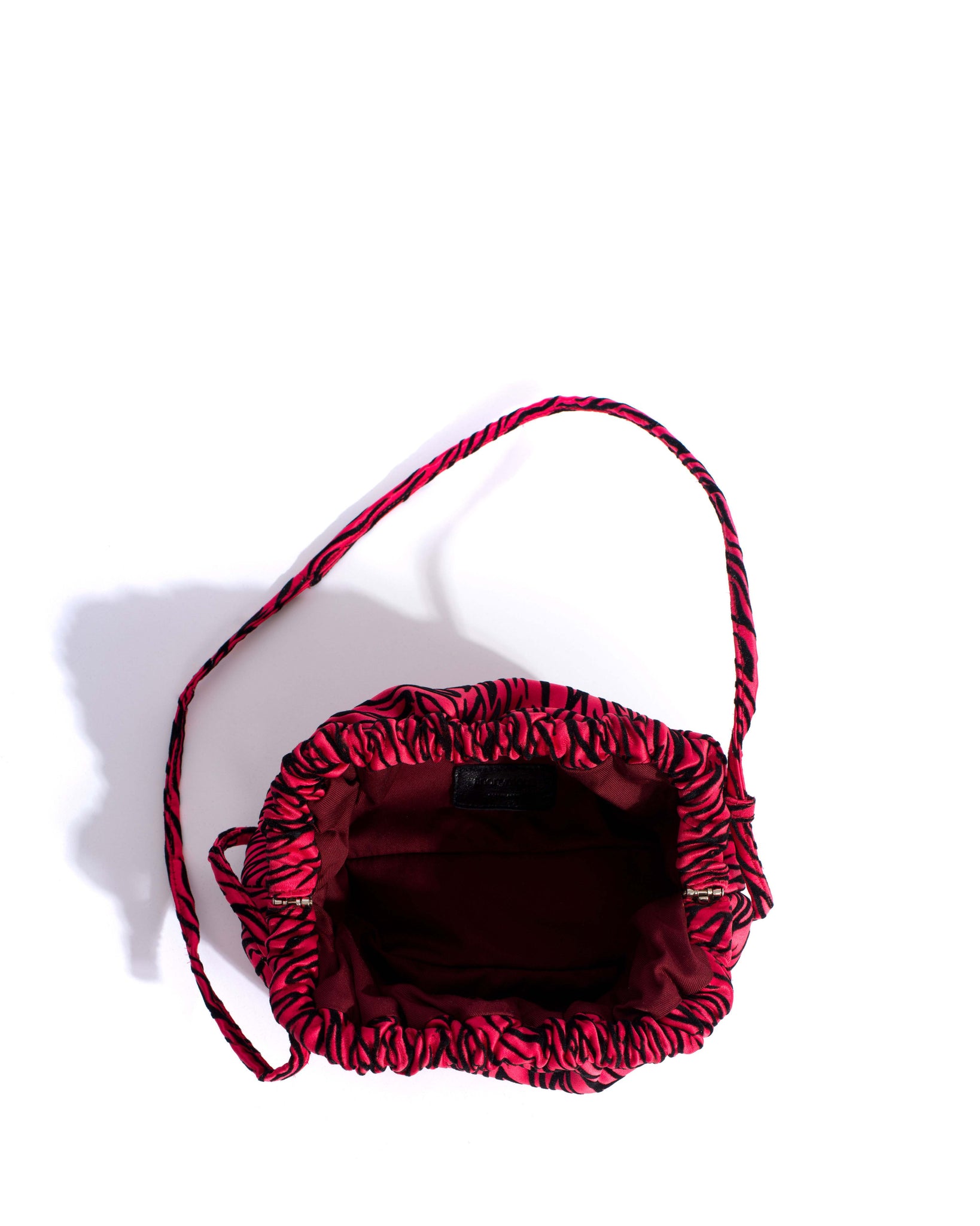 Hally petite cloud bag Satin velvet zebra Rouge red - Anonymous Copenhagen Bags