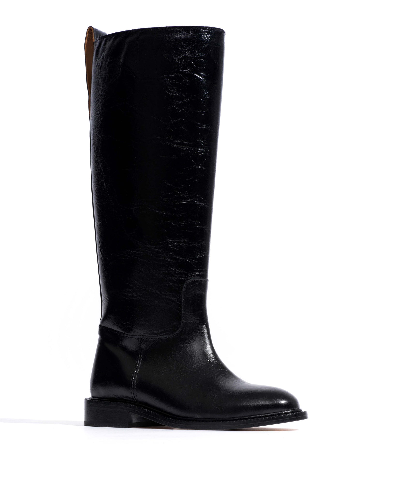 Semih Crinkled soft calf Black