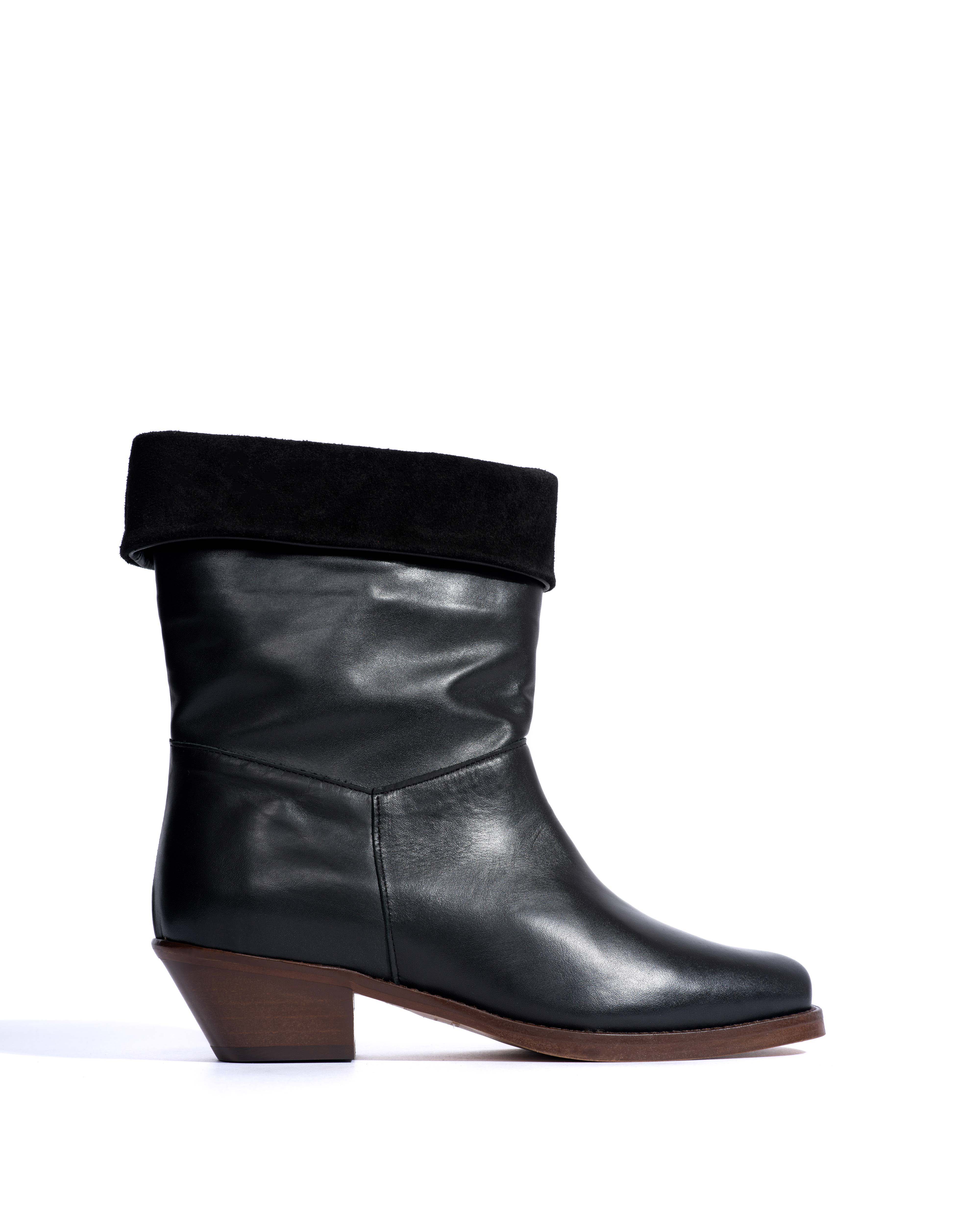 Patricia Soft calf & suede leather Black