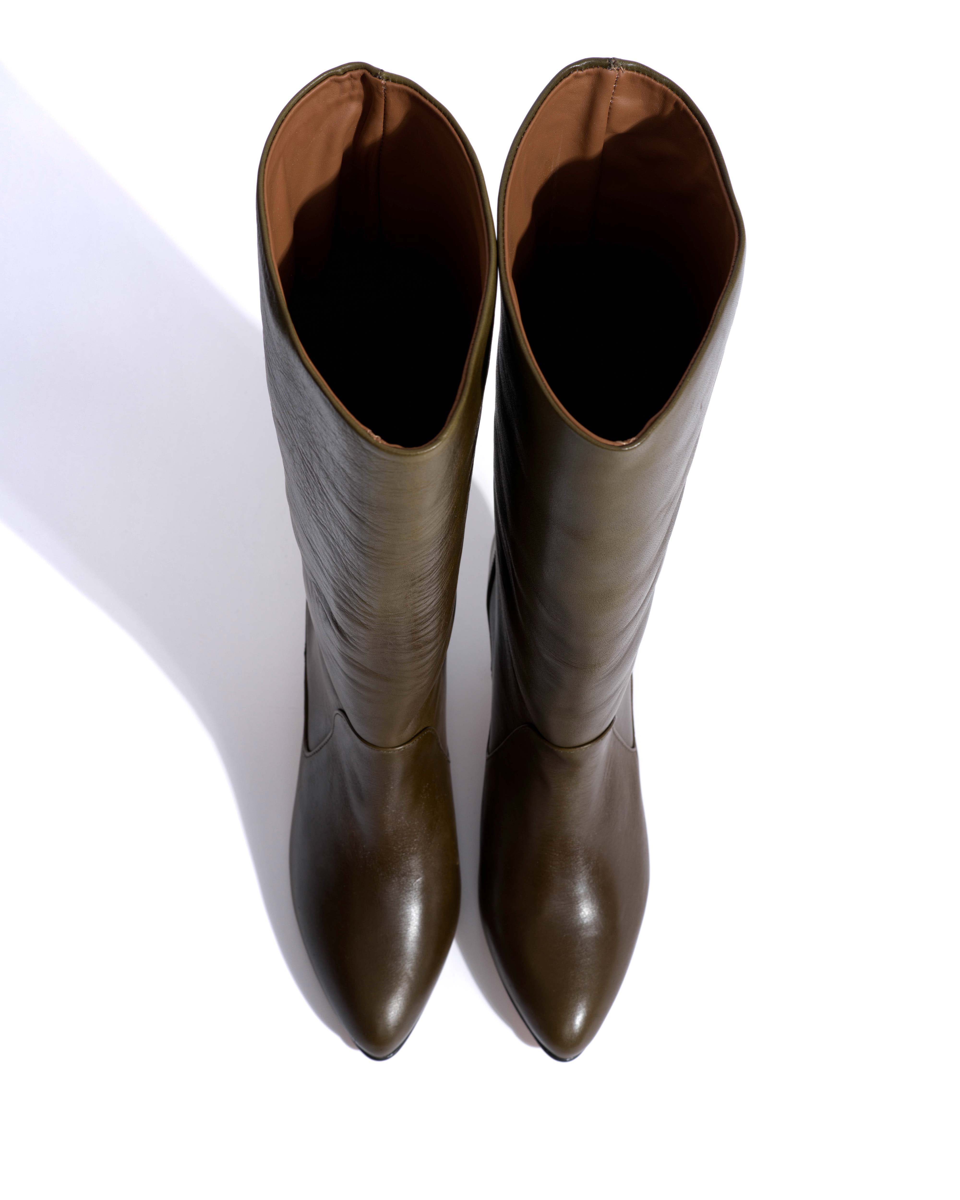 Valle 50 stiletto Vegetal soft calf Forrest green