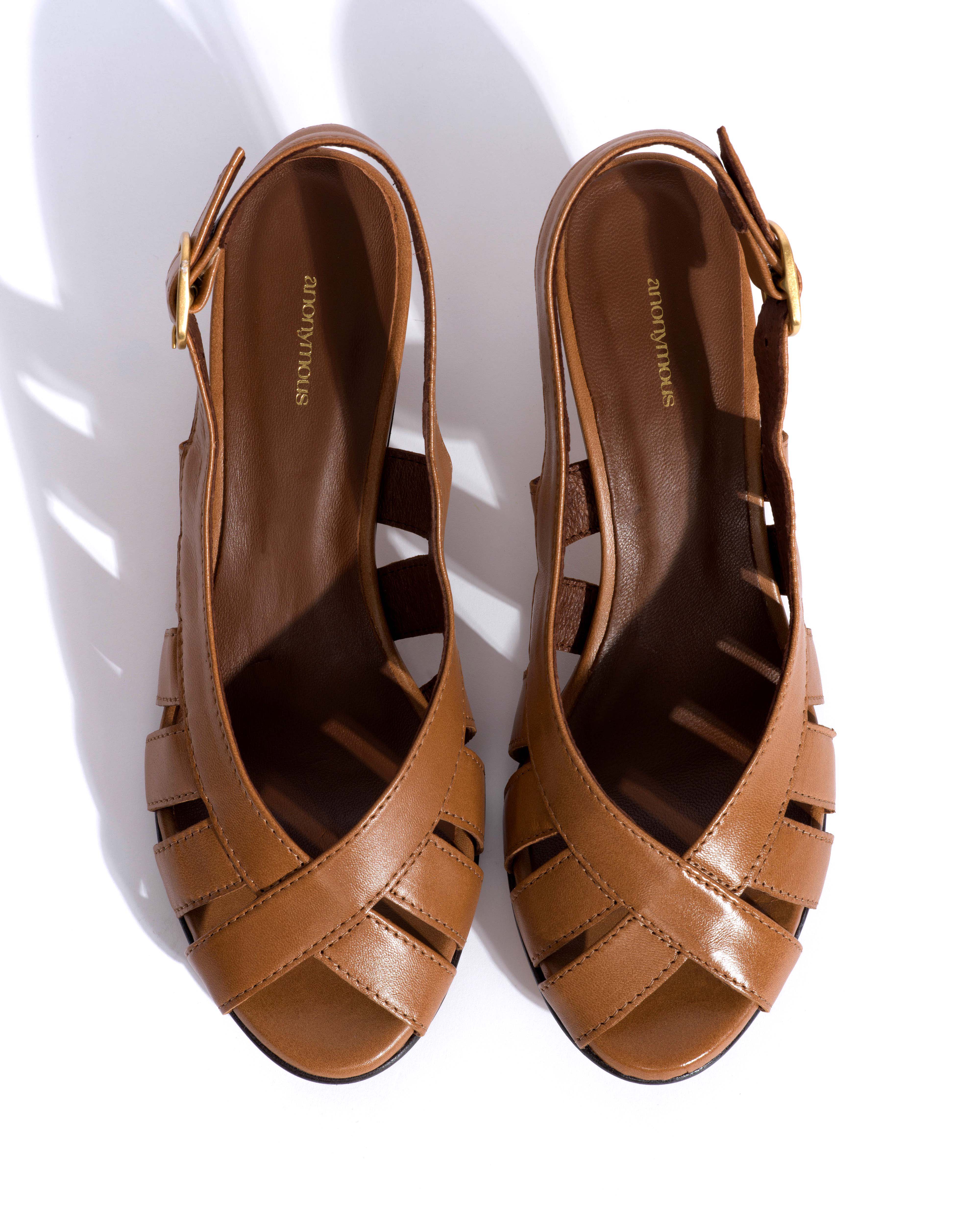 Sophie 50 stiletto Shiny lamb Caramel