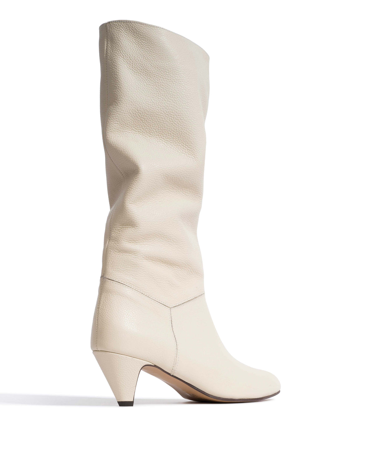 Jasmina 50 stiletto Pebbled soft calf & suede leather White sand