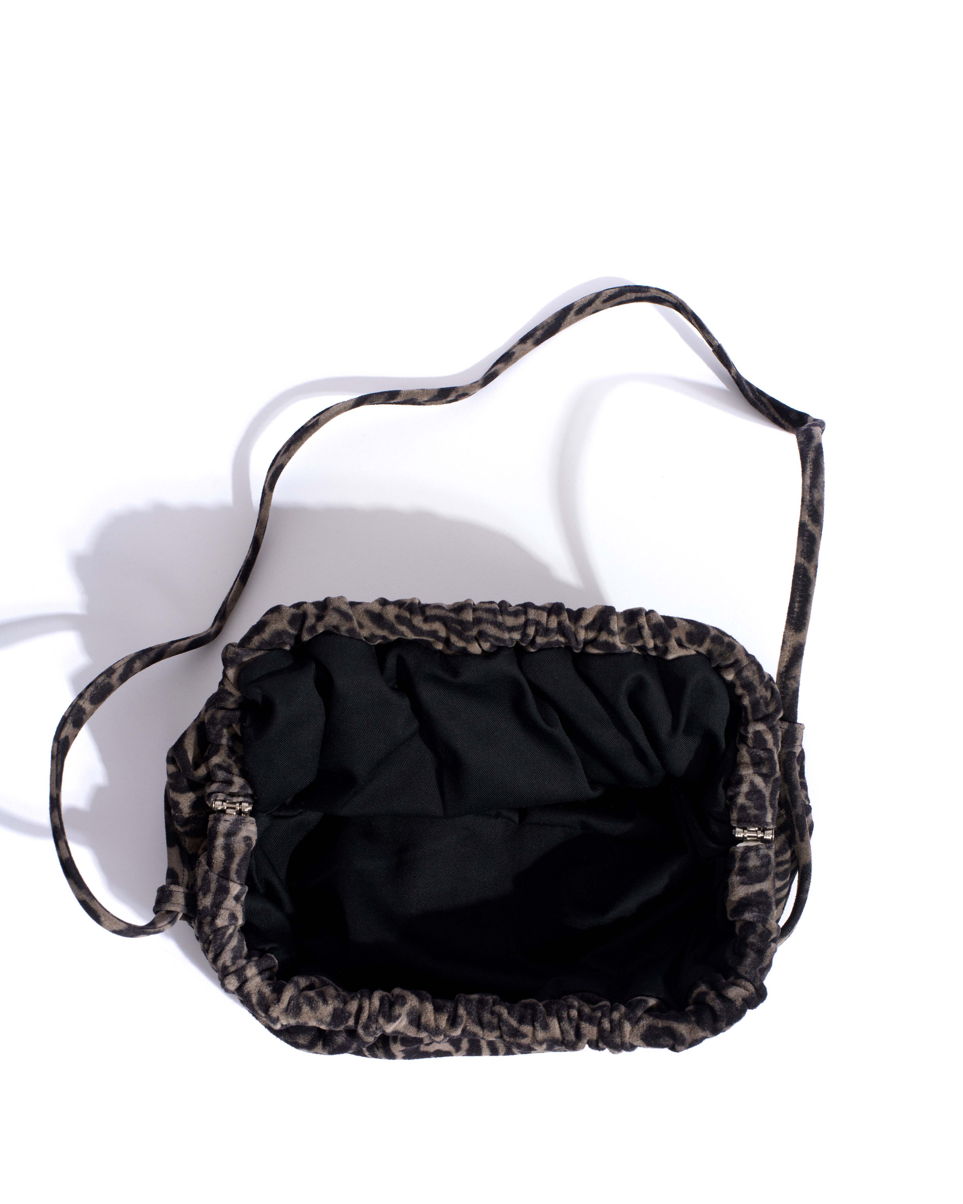 Hally grand cloud bag Calf suede print Snow leopard