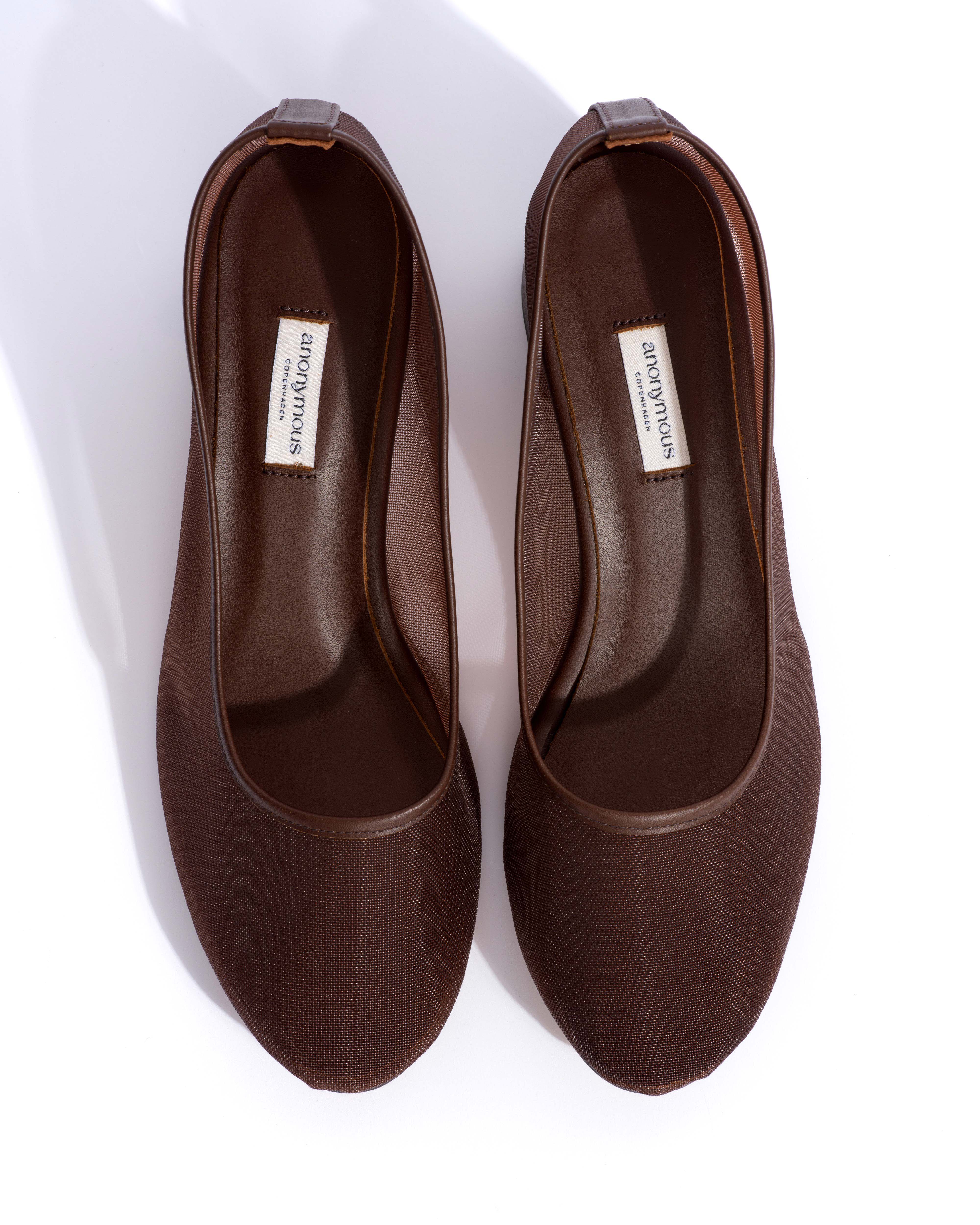 Sacha 40 mesh Shiny lamb & mesh Chocolate