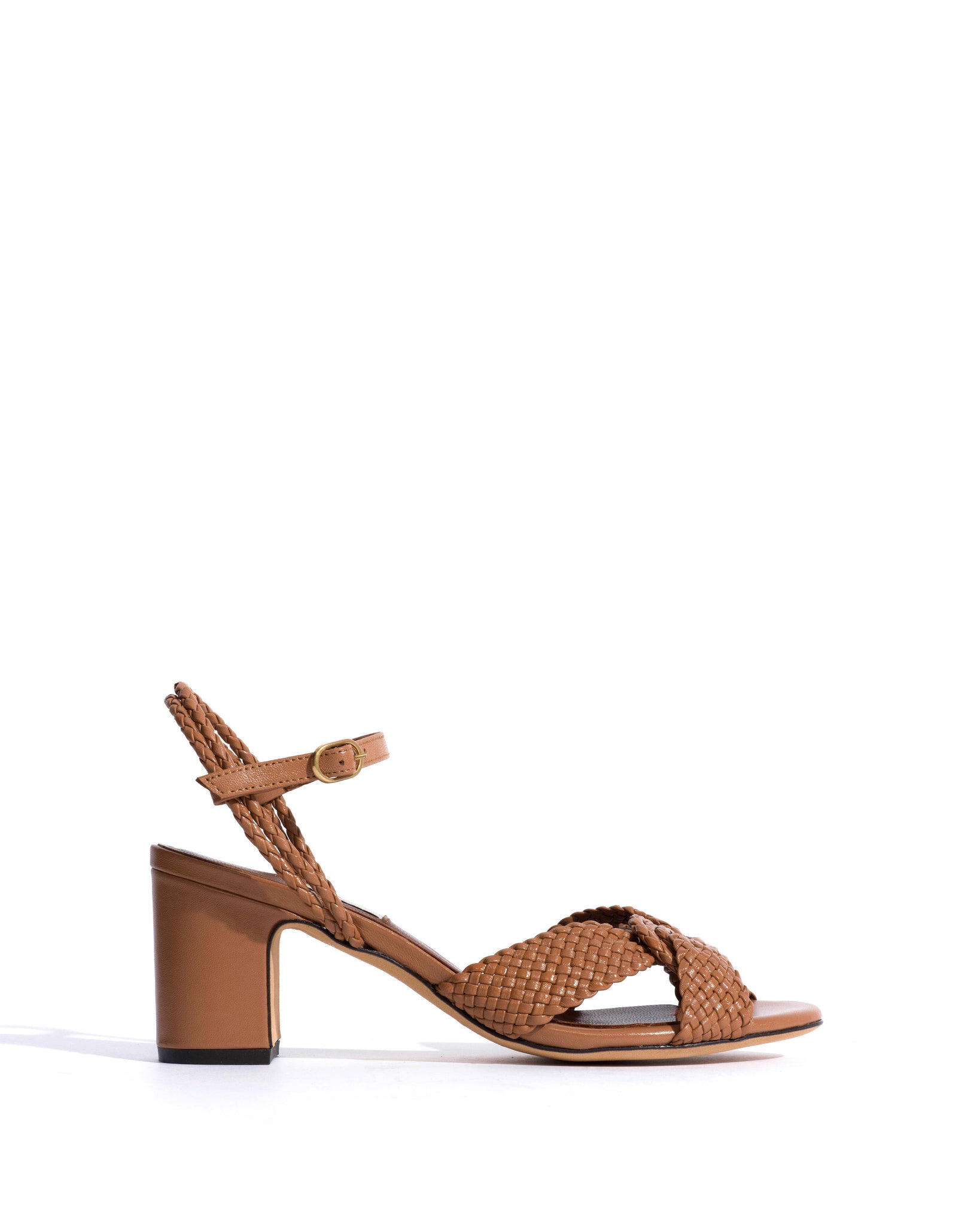 Dilaya 55 Hand-braided leather Caramel - Anonymous Copenhagen Heels