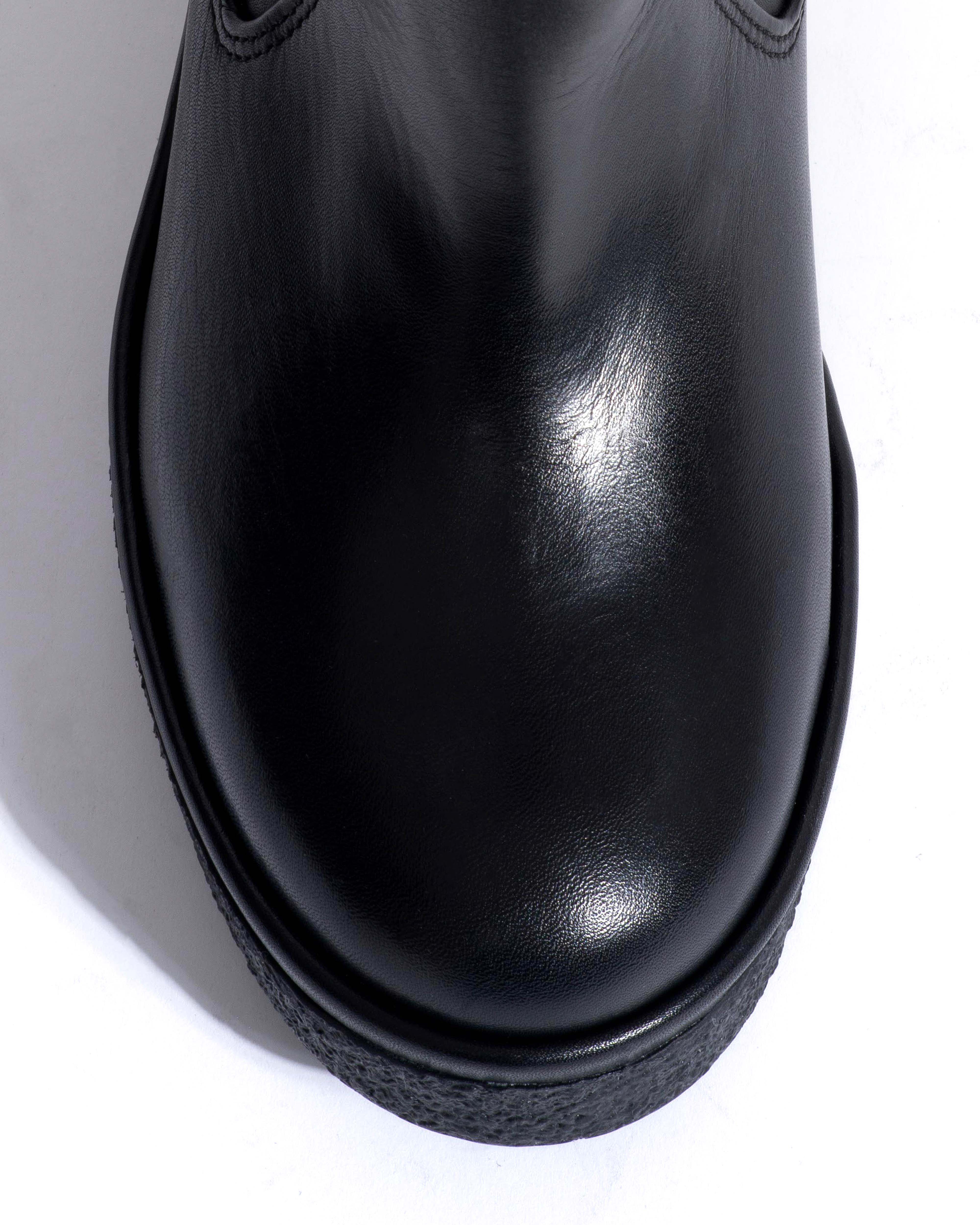 Valle 65 platform Soft calf & sole Black & black