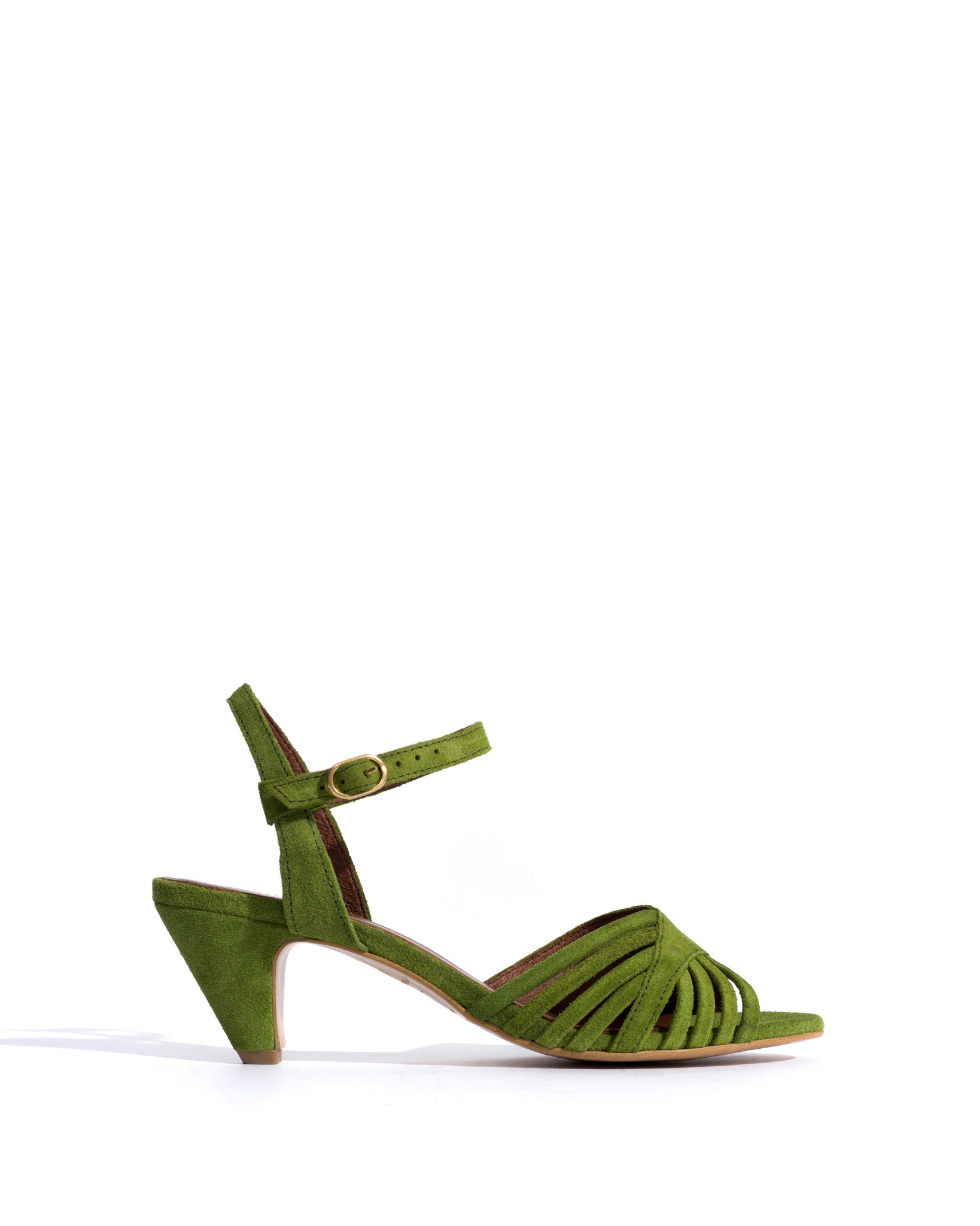 Hermine Calf suede Grass green - Anonymous Copenhagen Heels