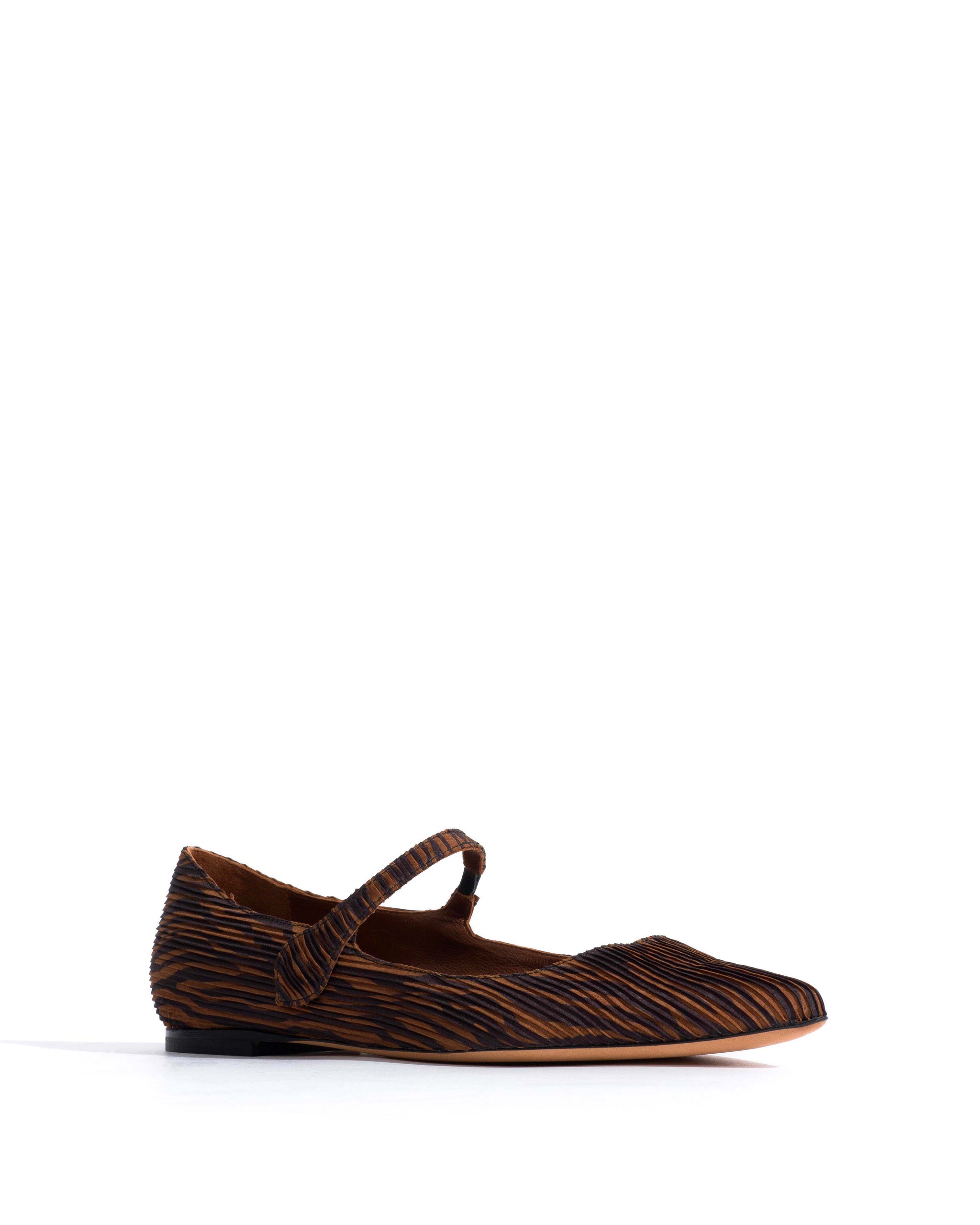 Fifi Pleated zebra Chocolate shades - Anonymous Copenhagen Shoes