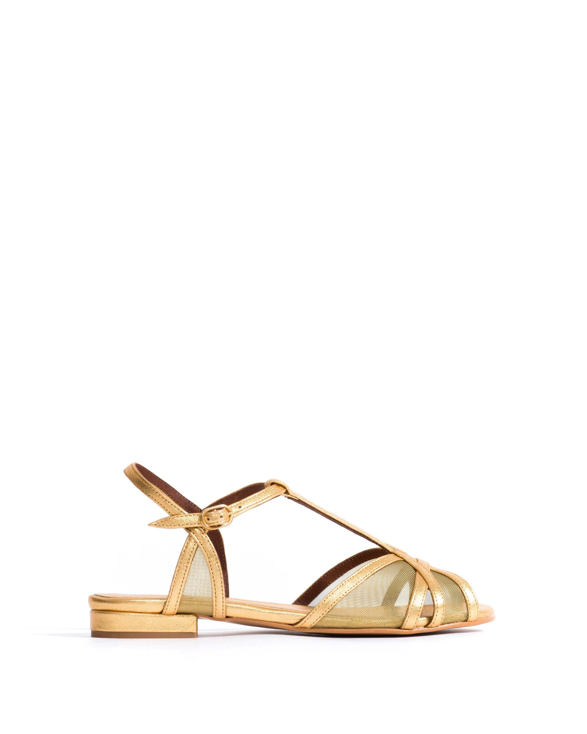 Therese 20 mesh Metallic goat & mesh Gold - Anonymous Copenhagen Flat sandals