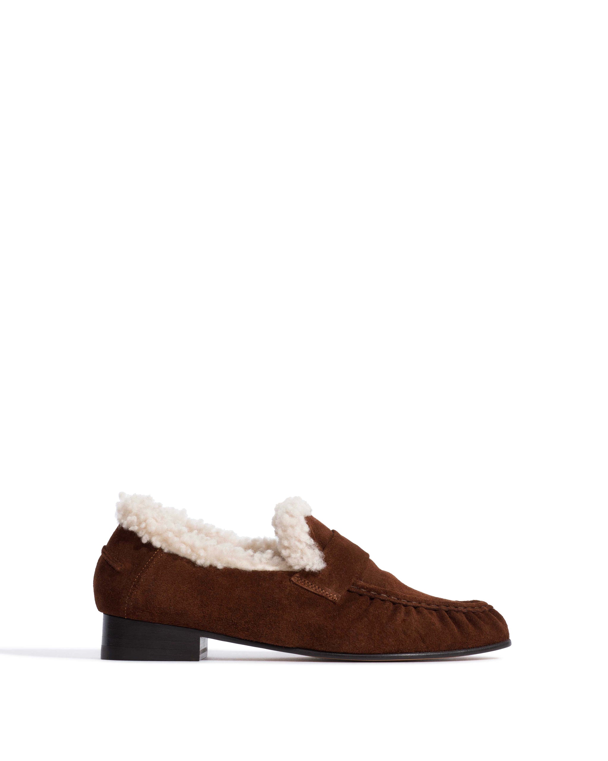 Nigel lamb shearling Calf suede & lamb shearling Chocolate & natural
