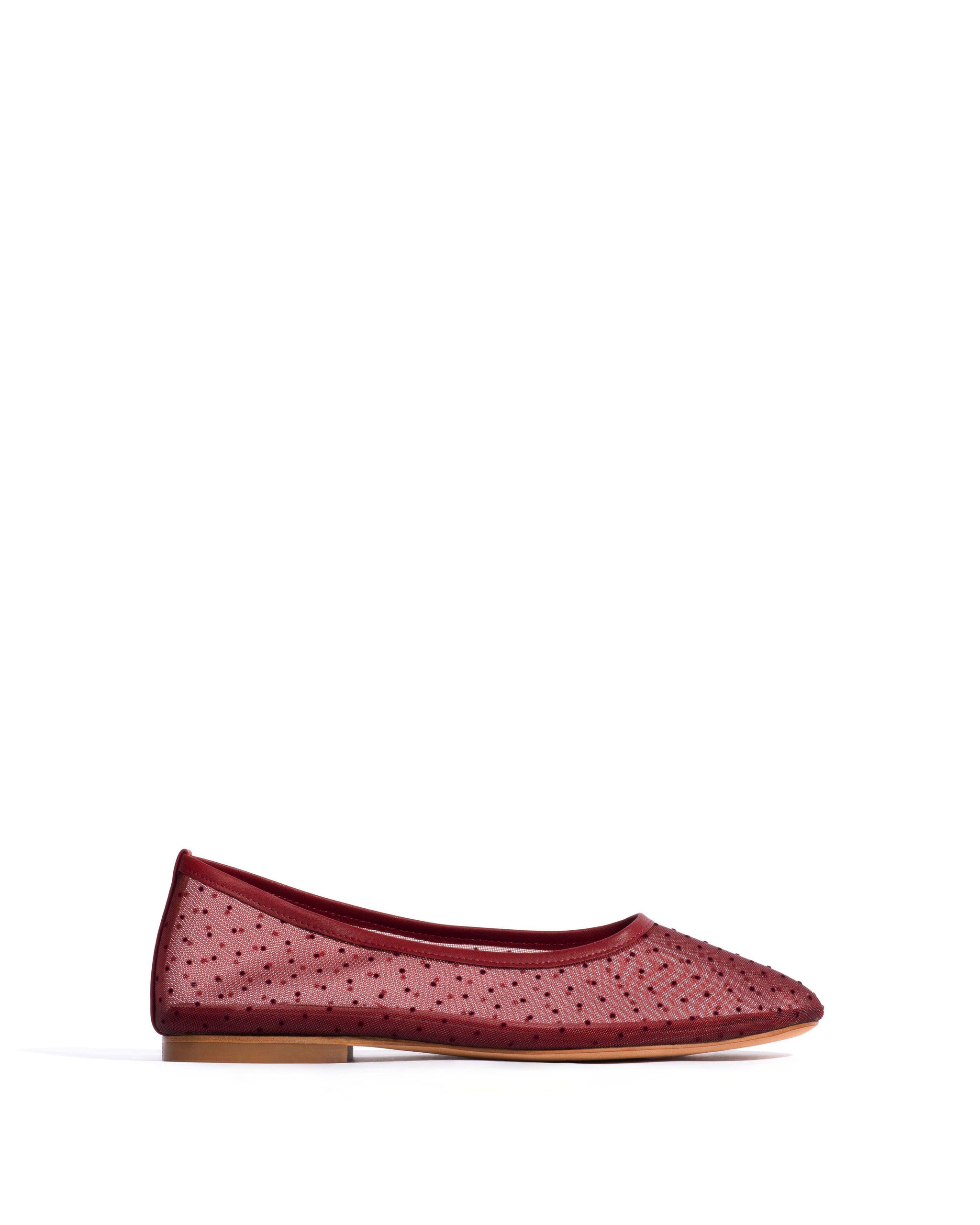 Sacha mesh Shiny lamb & dot velvet mesh Pomegranate - Anonymous Copenhagen Flat-loafers & ballerinas & pumps