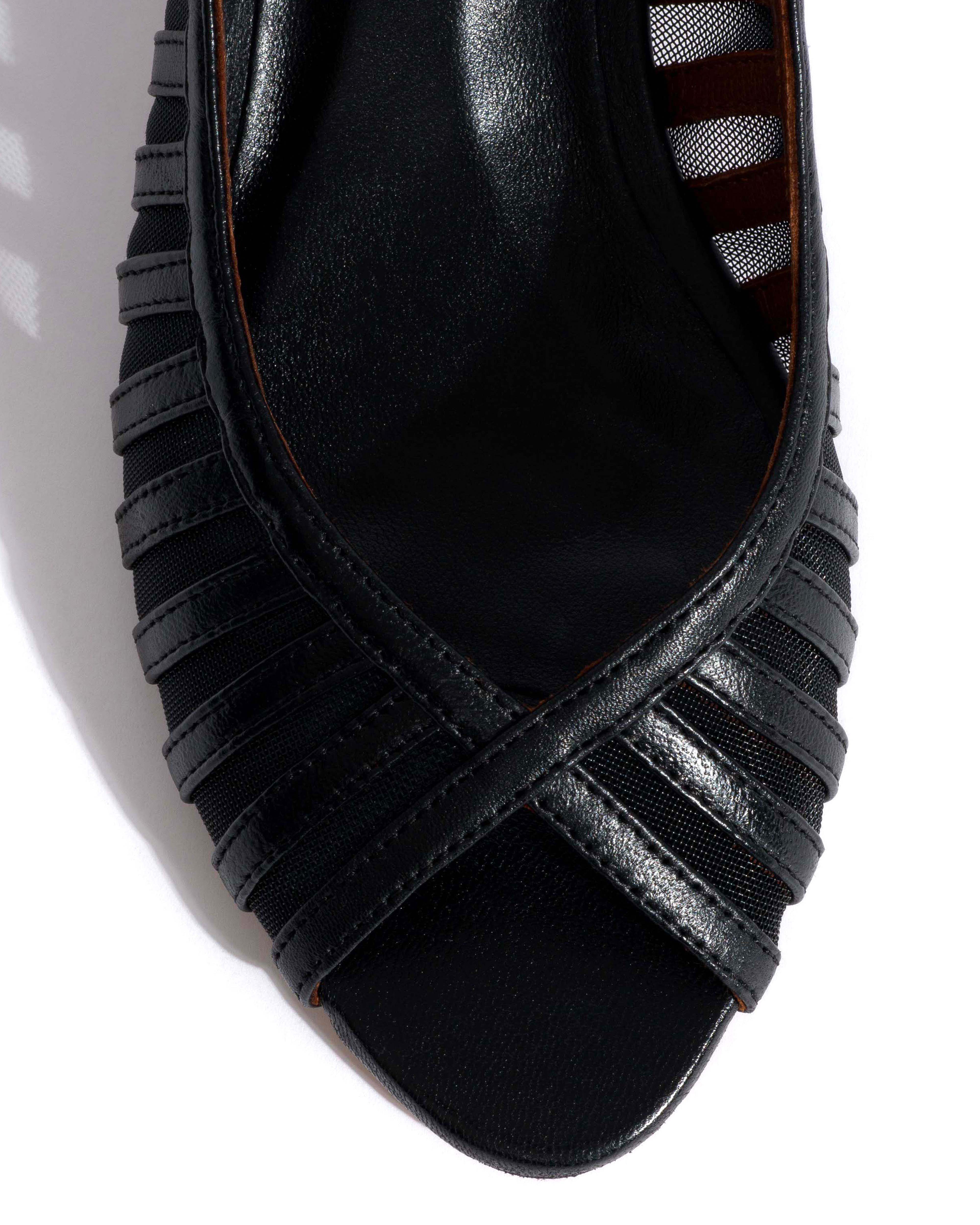 Carminho 40 mesh Shiny lamb & mesh Black