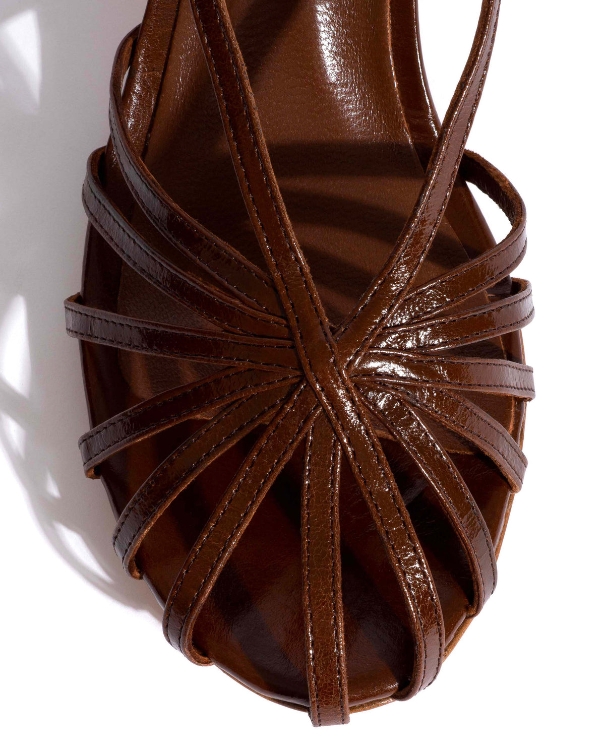 Candace 55 Crinkled polished goat Caramel brown