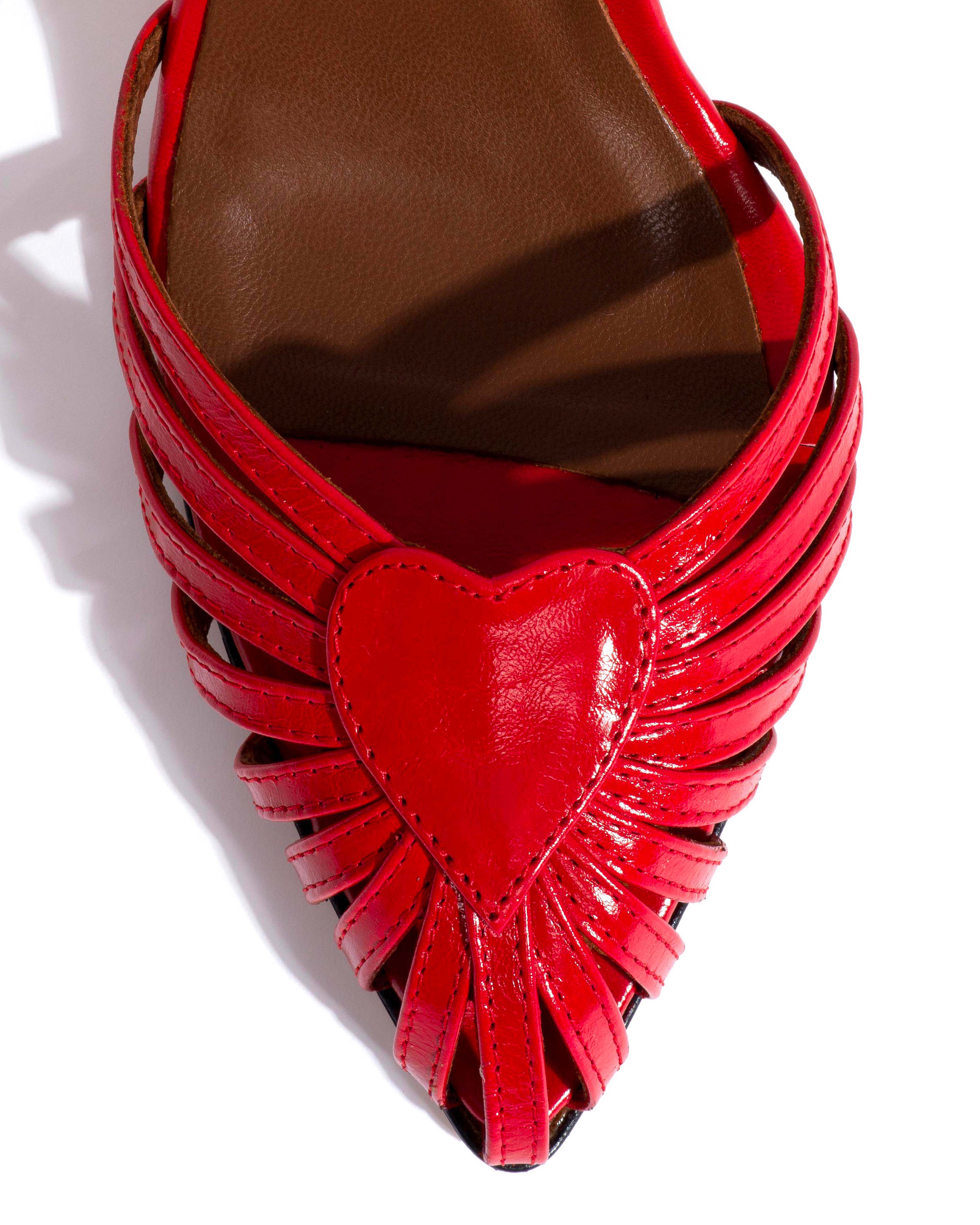 Keesha 100 Crinkled polished goat Scarlet