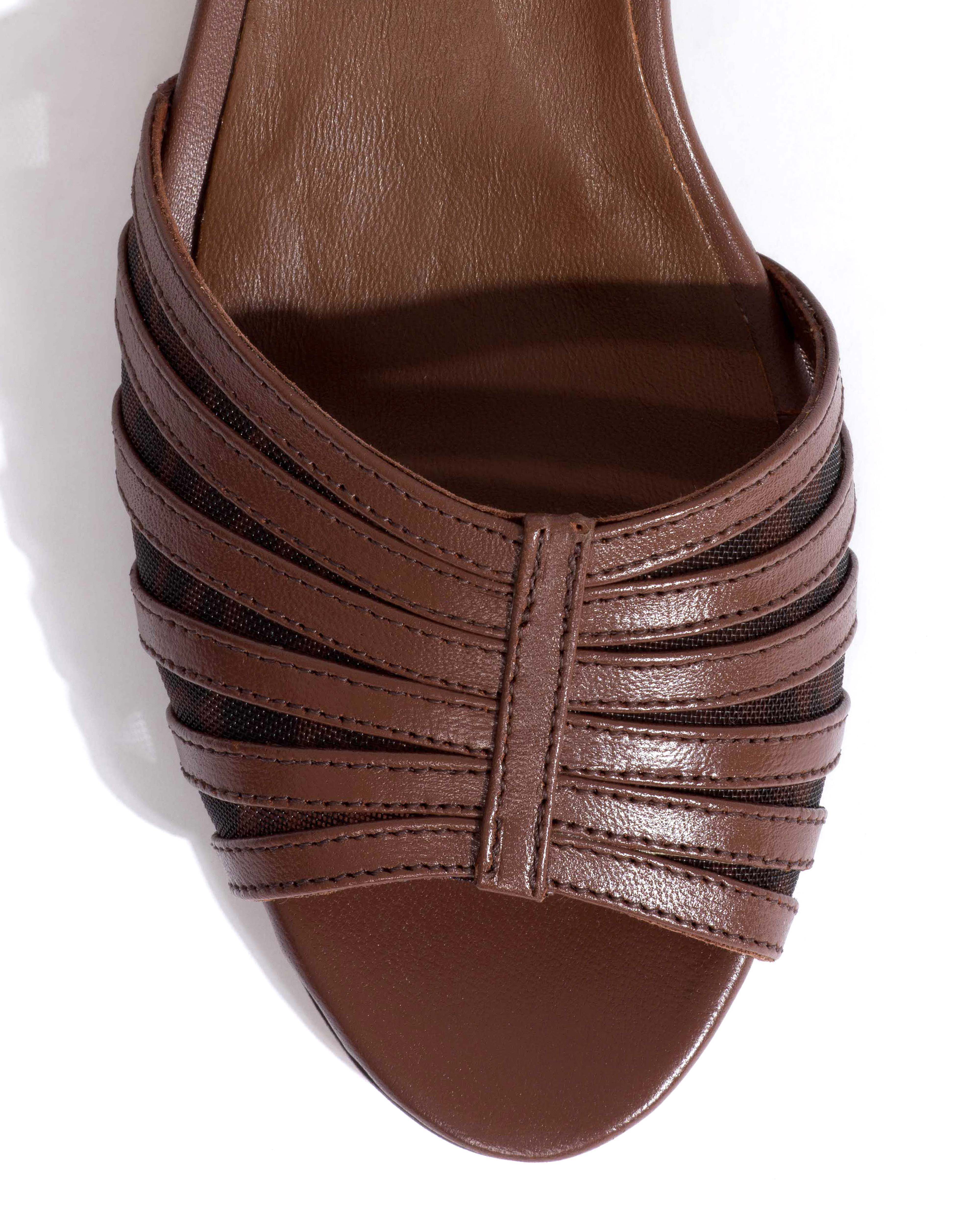 Tangie mesh Shiny lamb & mesh Chocolate & leopard