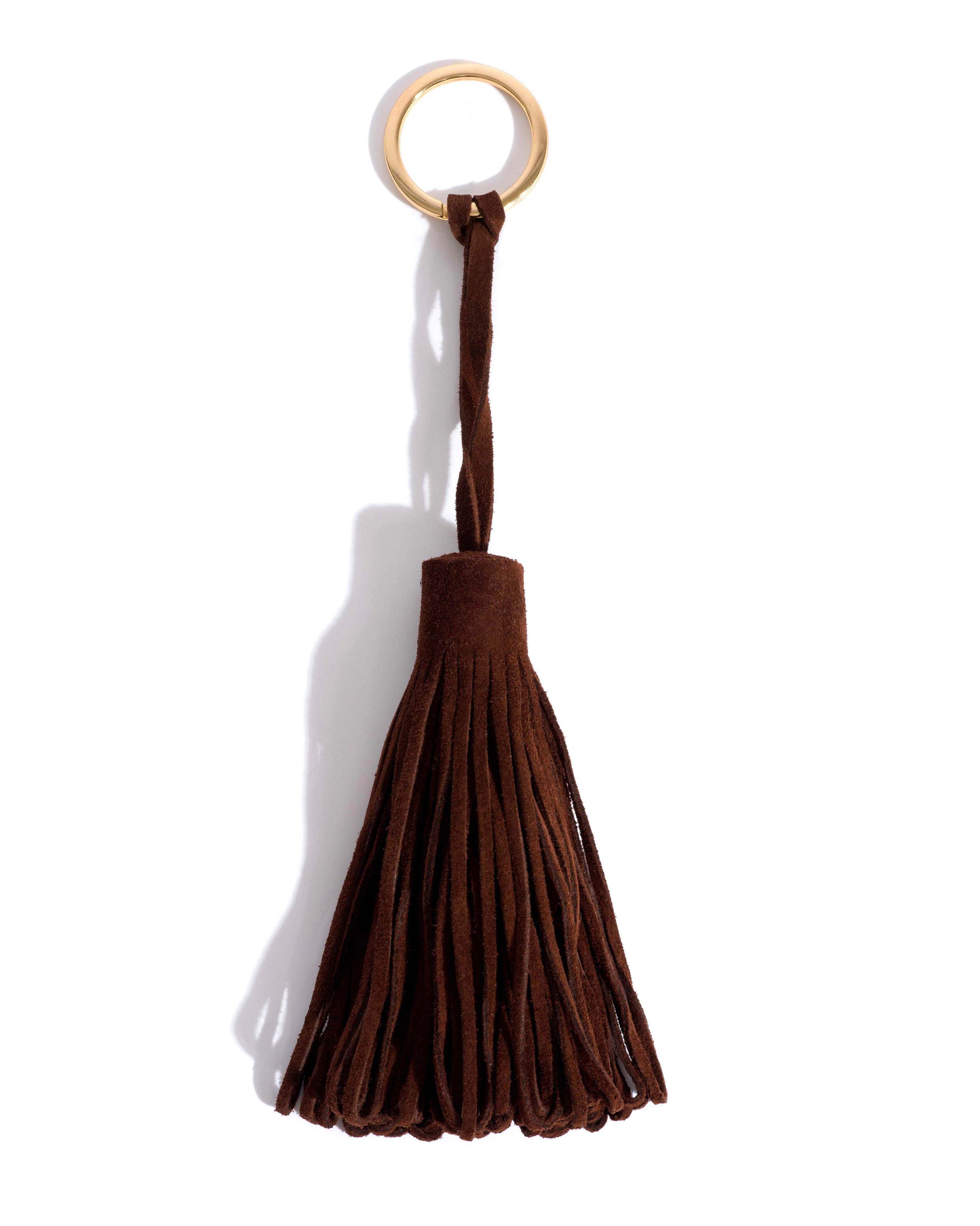 Katty fringe keyring Calf suede Chocolate - Anonymous Copenhagen Small Leather Goods