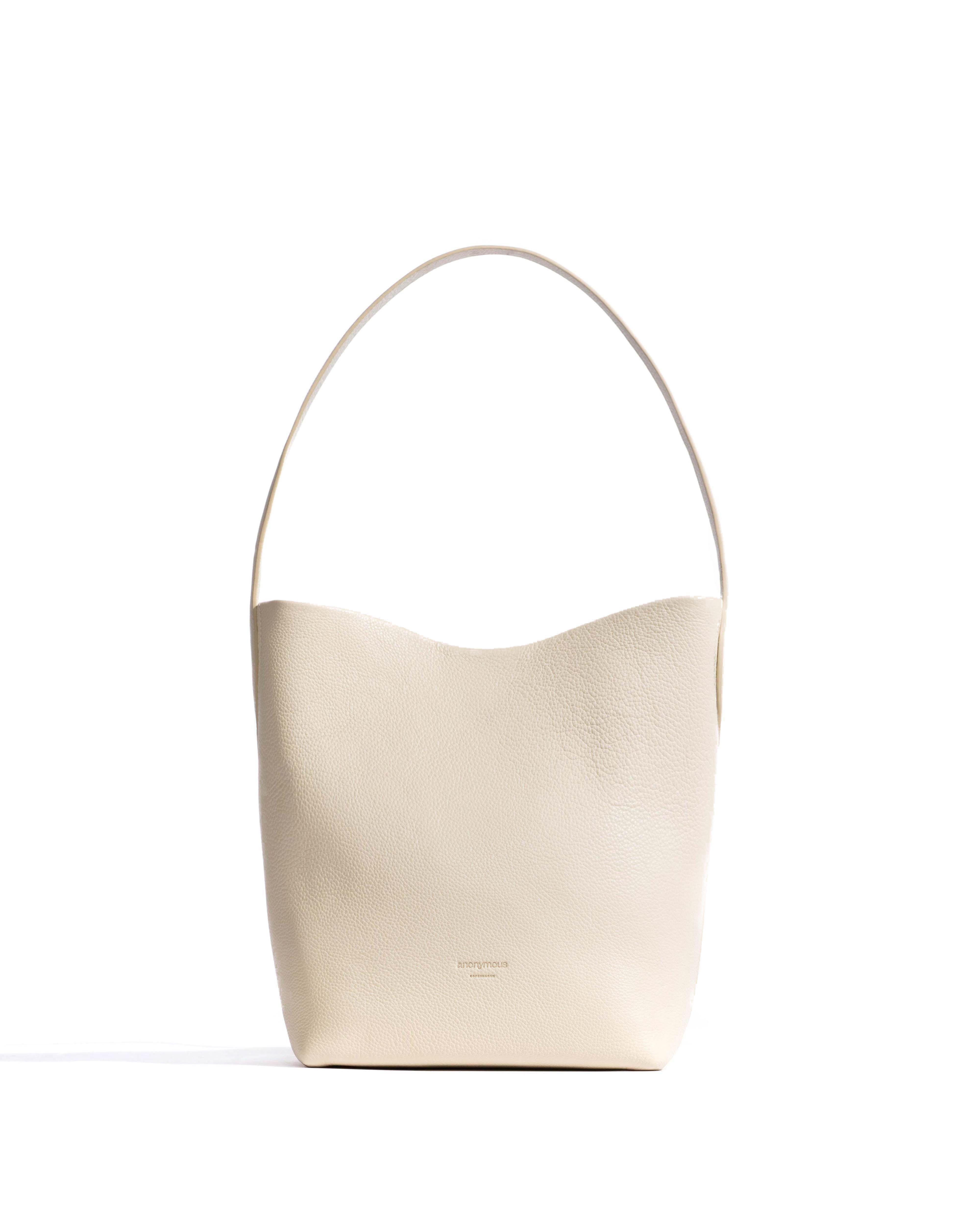 Versa petite bag Pebbled soft calf White sand