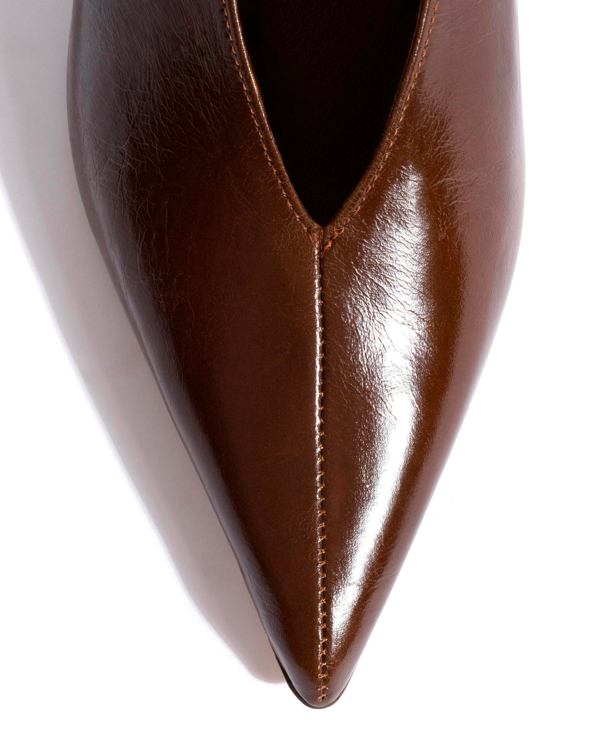 Phia 55 pin Crinkled polished goat Caramel brown
