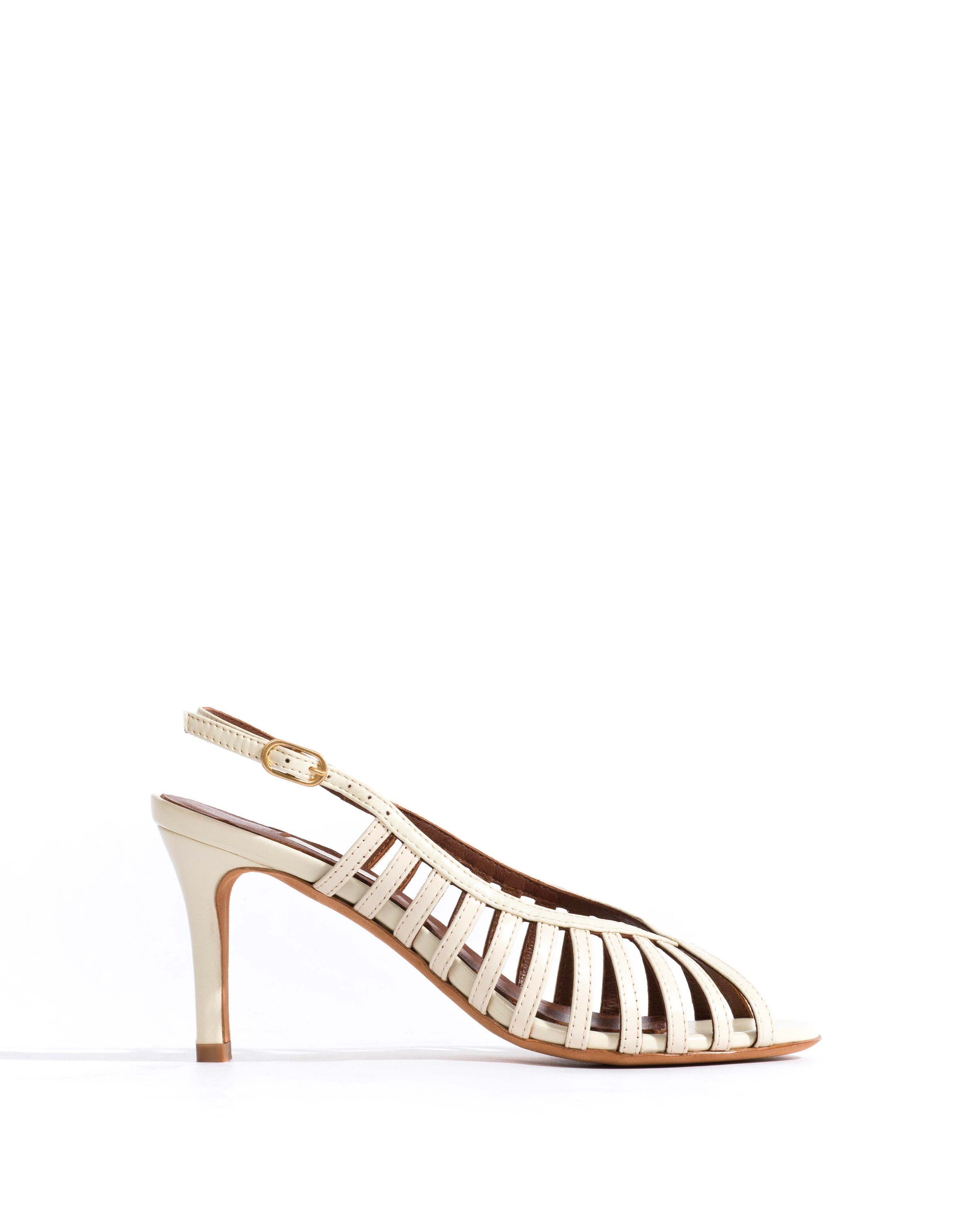 Carminho 75 Crinkled polished goat White sand - Anonymous Copenhagen Heels