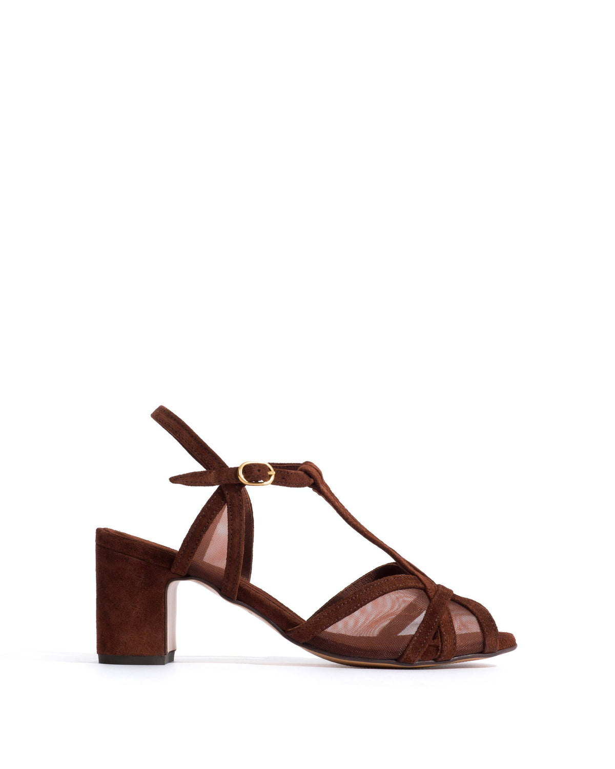 Therese 55 mesh Calf suede & mesh Chocolate
