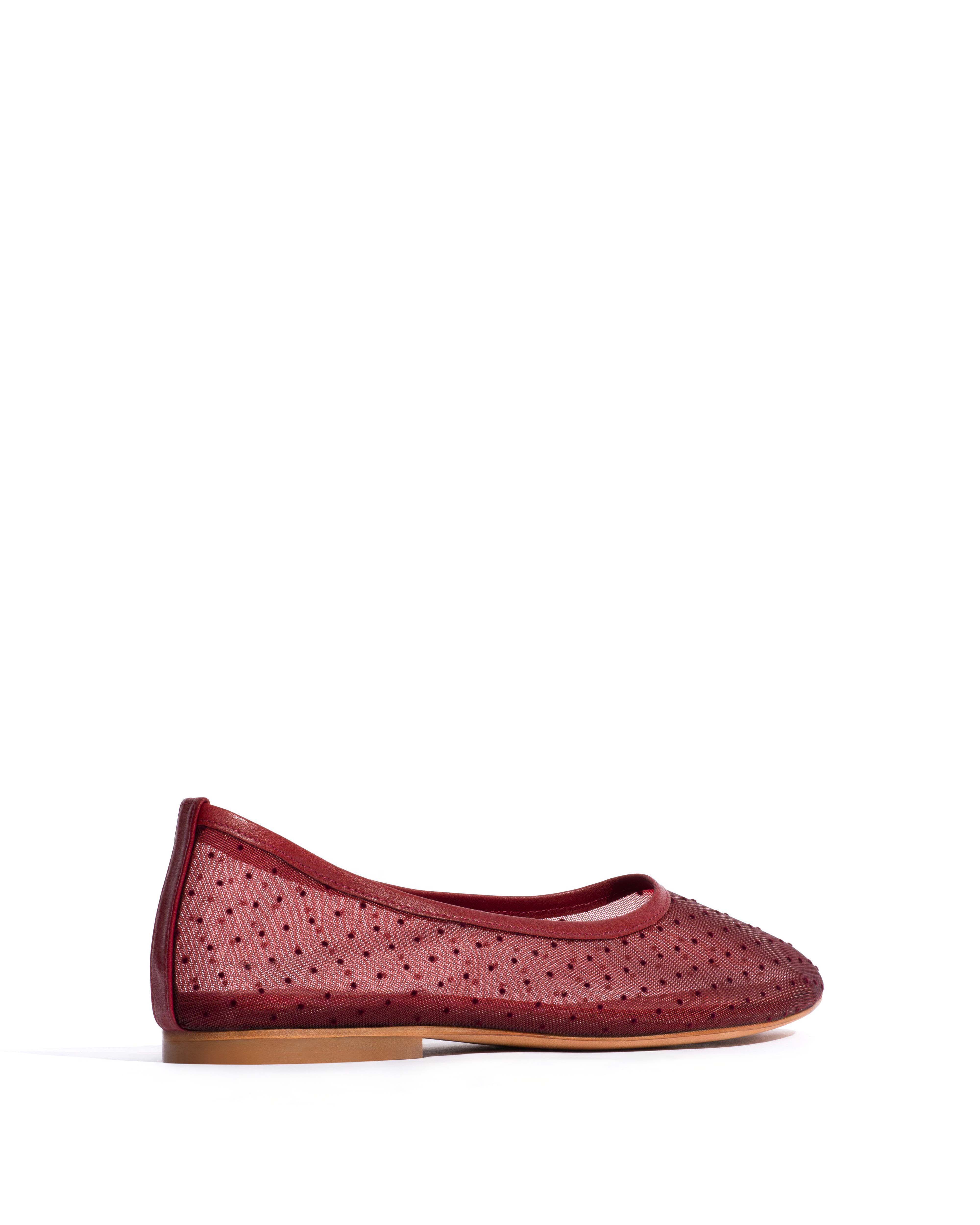 Sacha mesh Shiny lamb & dot velvet mesh Pomegranate