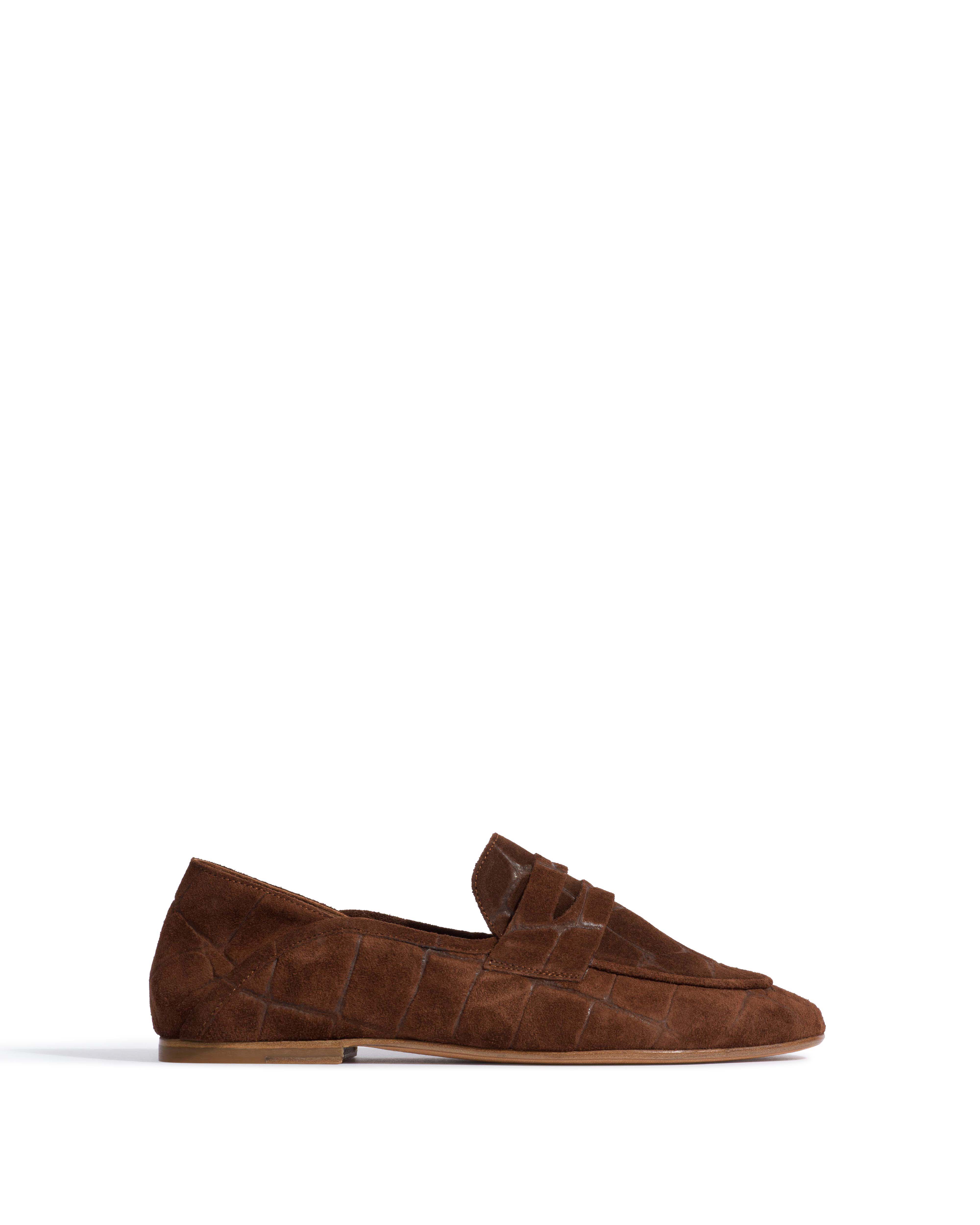 Lindsay Croco calf suede Chocolate