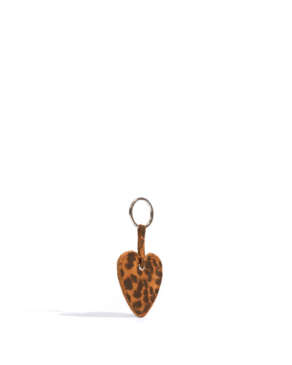 Heart keyring Calf suede print Leopard