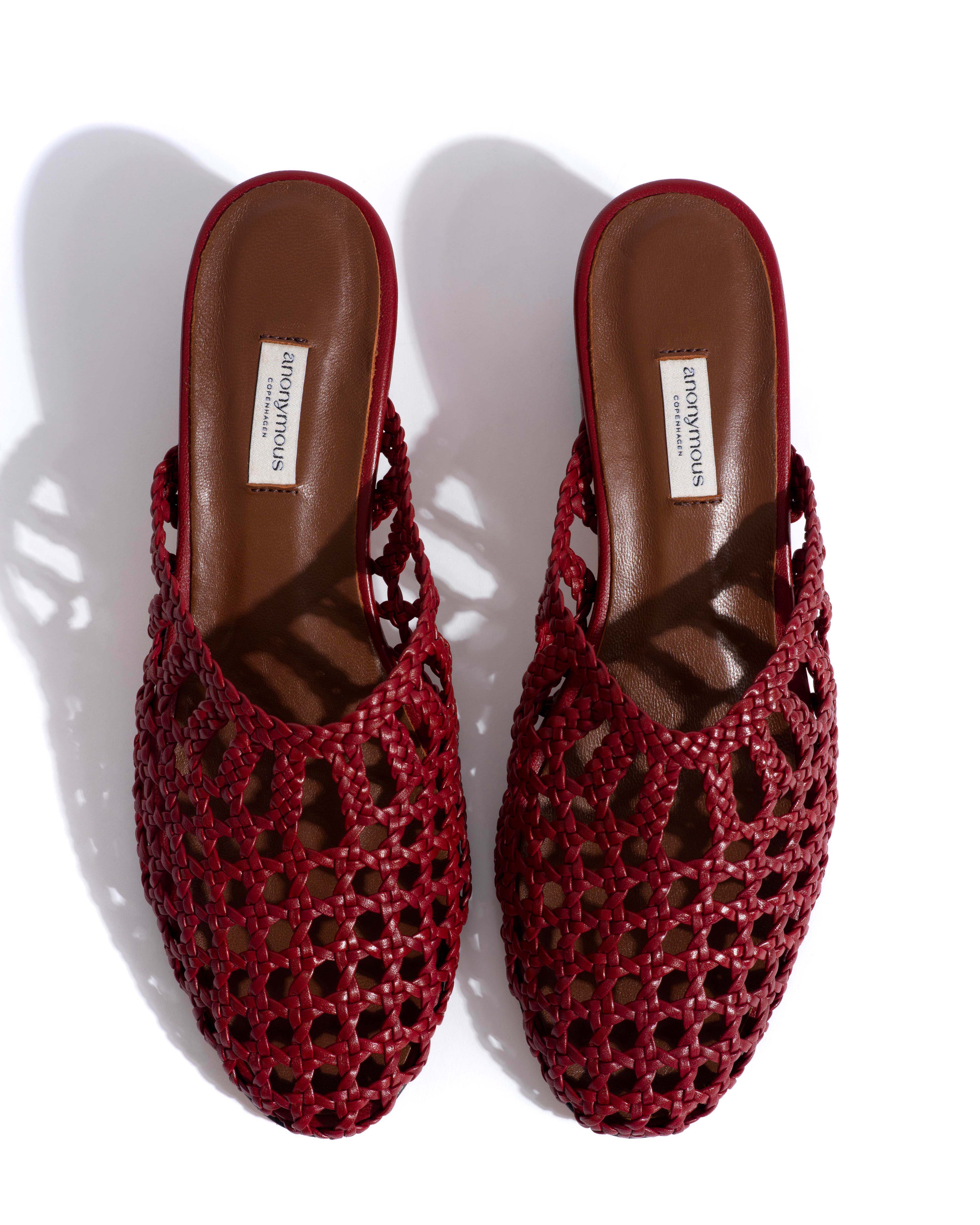 Sabrina 40 hand-braided leather Pomegranate