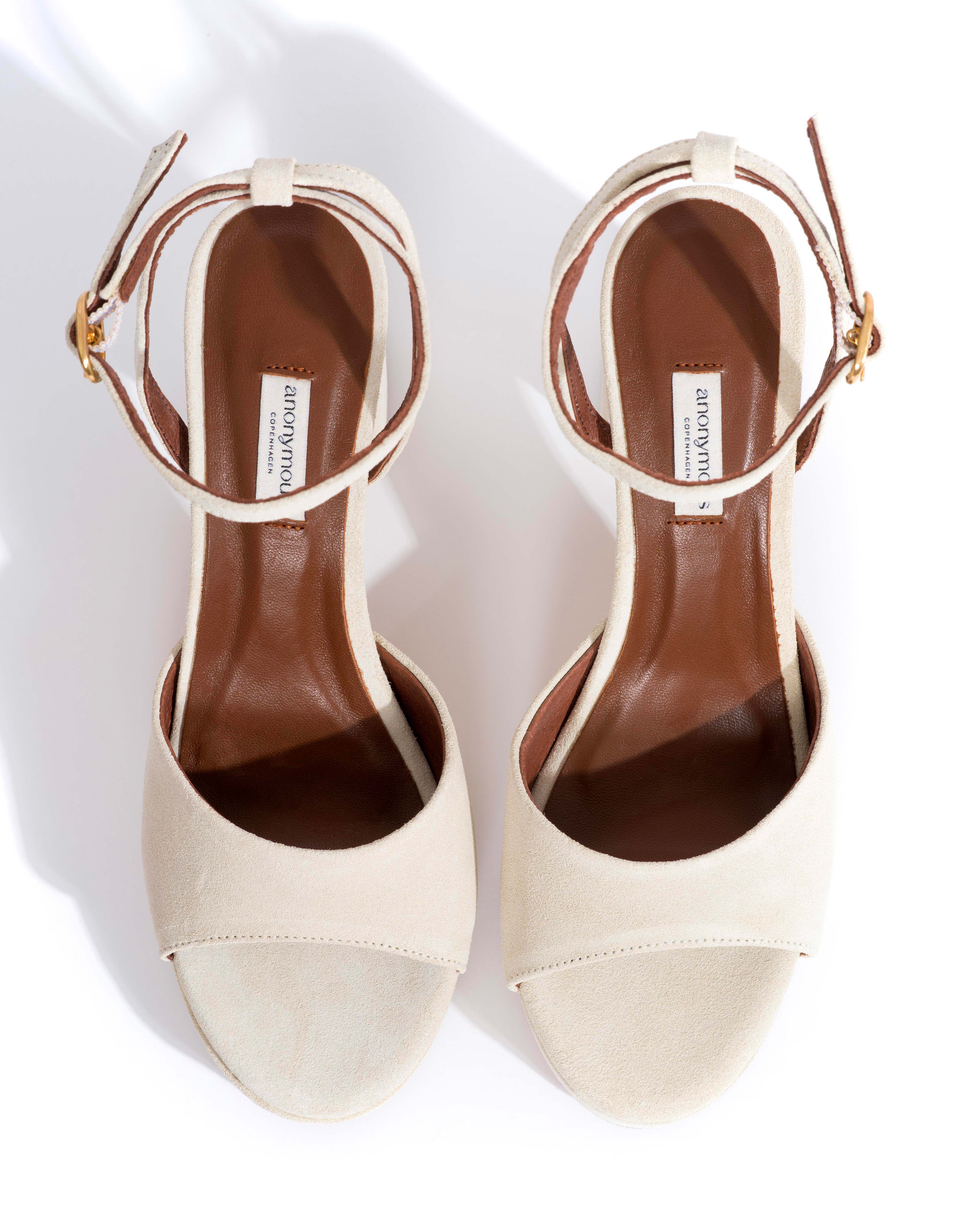 Jolie 85 platform Calf suede Antique white
