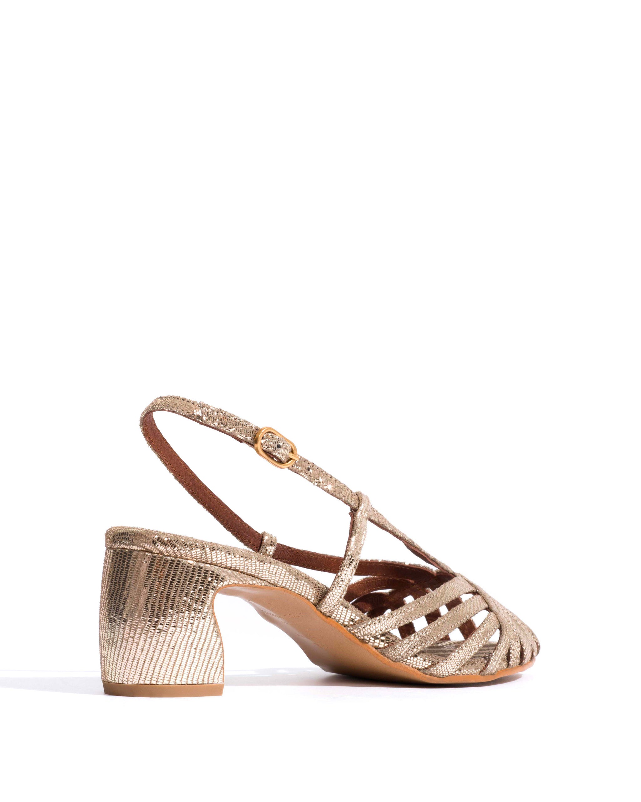 Briddie 50 Lizard metallic goat Vintage champagne - Anonymous Copenhagen Shoes