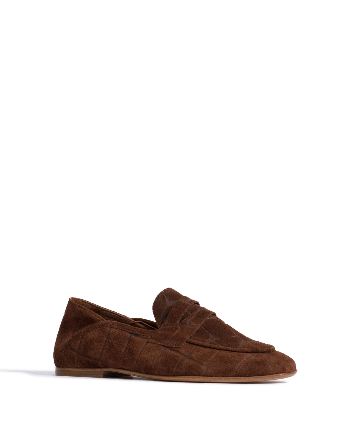 Lindsay Croco calf suede Chocolate