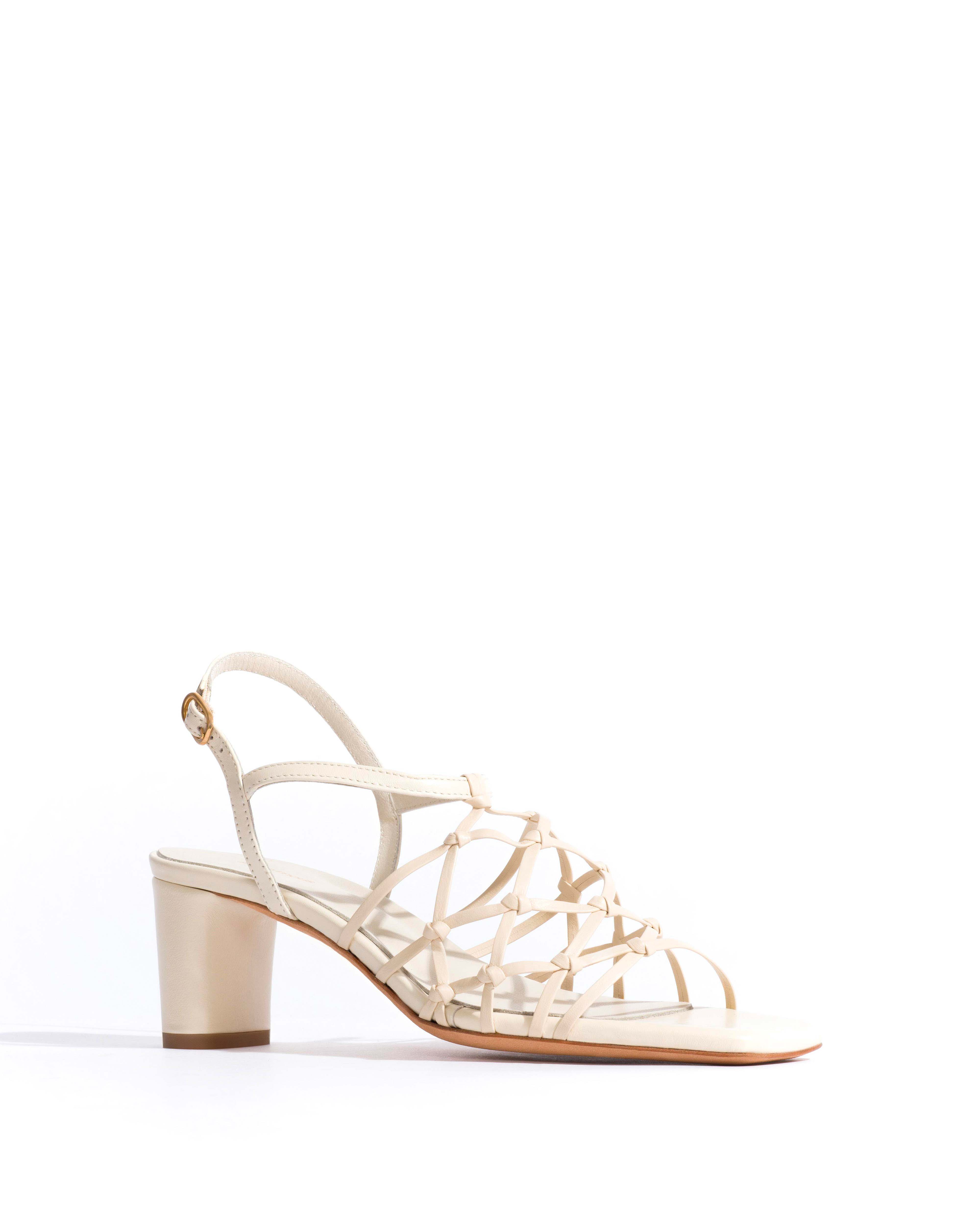 Coco 60 Hand-braided leather White sand