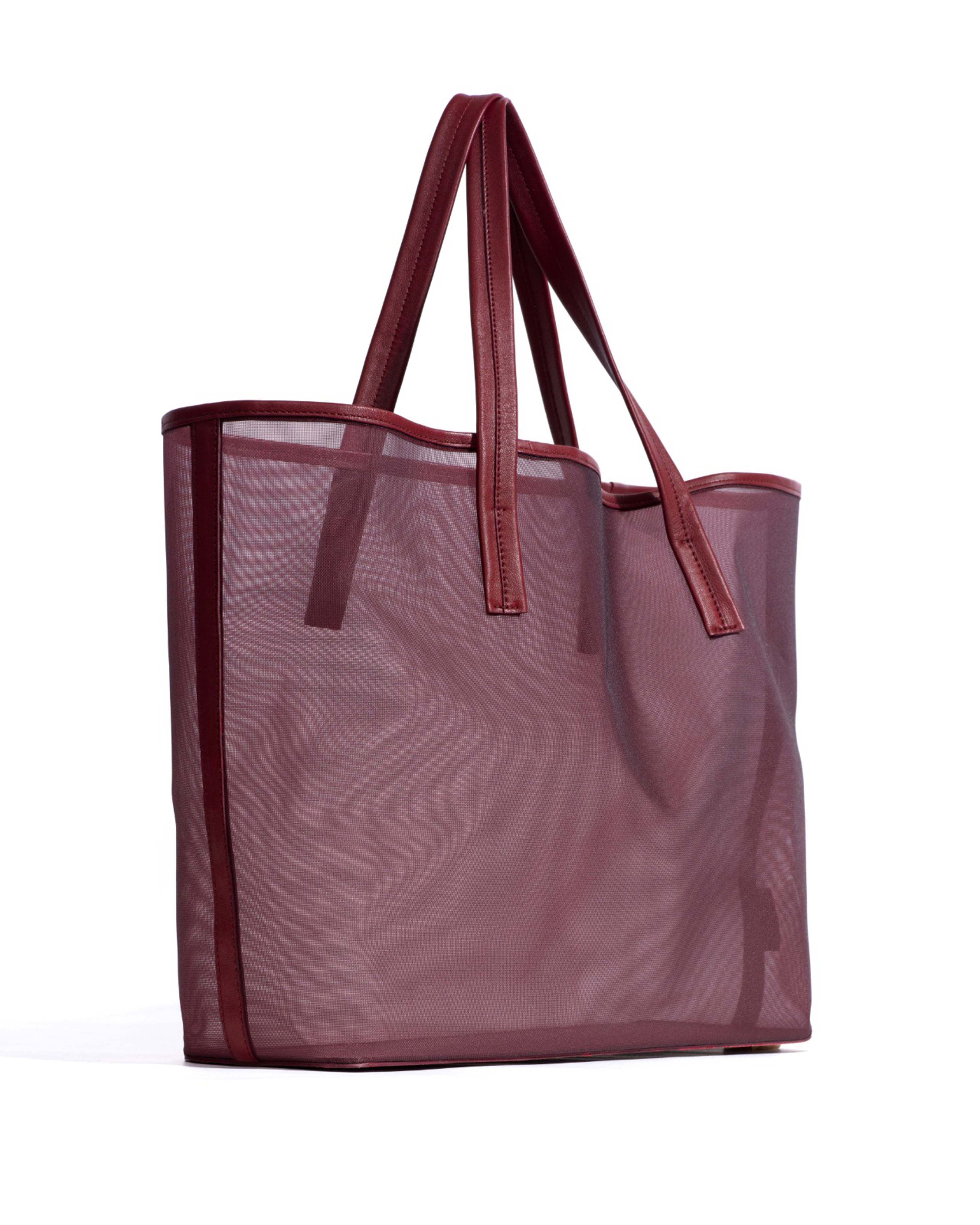 Ruba shopper mesh Shiny lamb & mesh Pomegranate