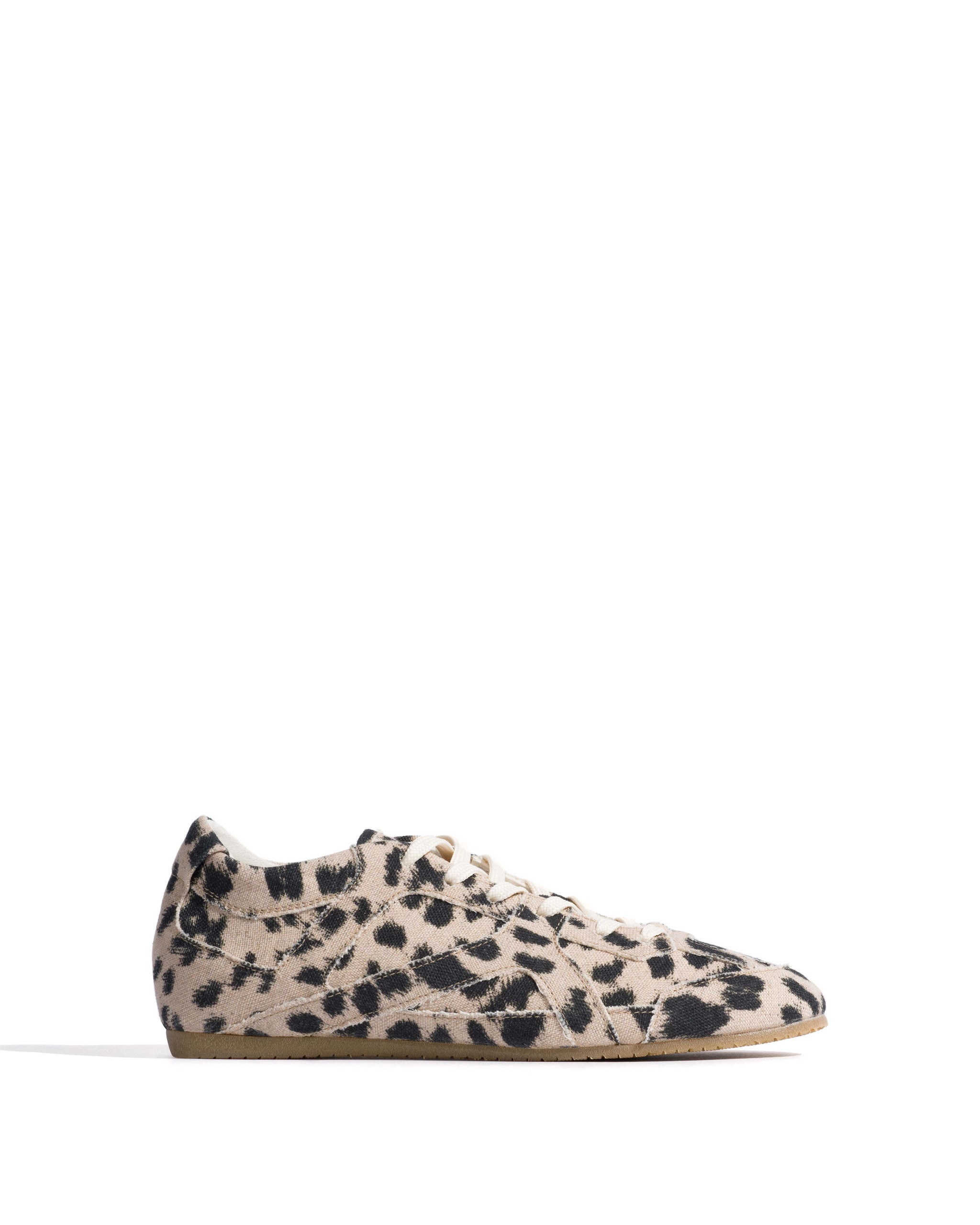 Sneakerina Natural cotton-linen Leopard