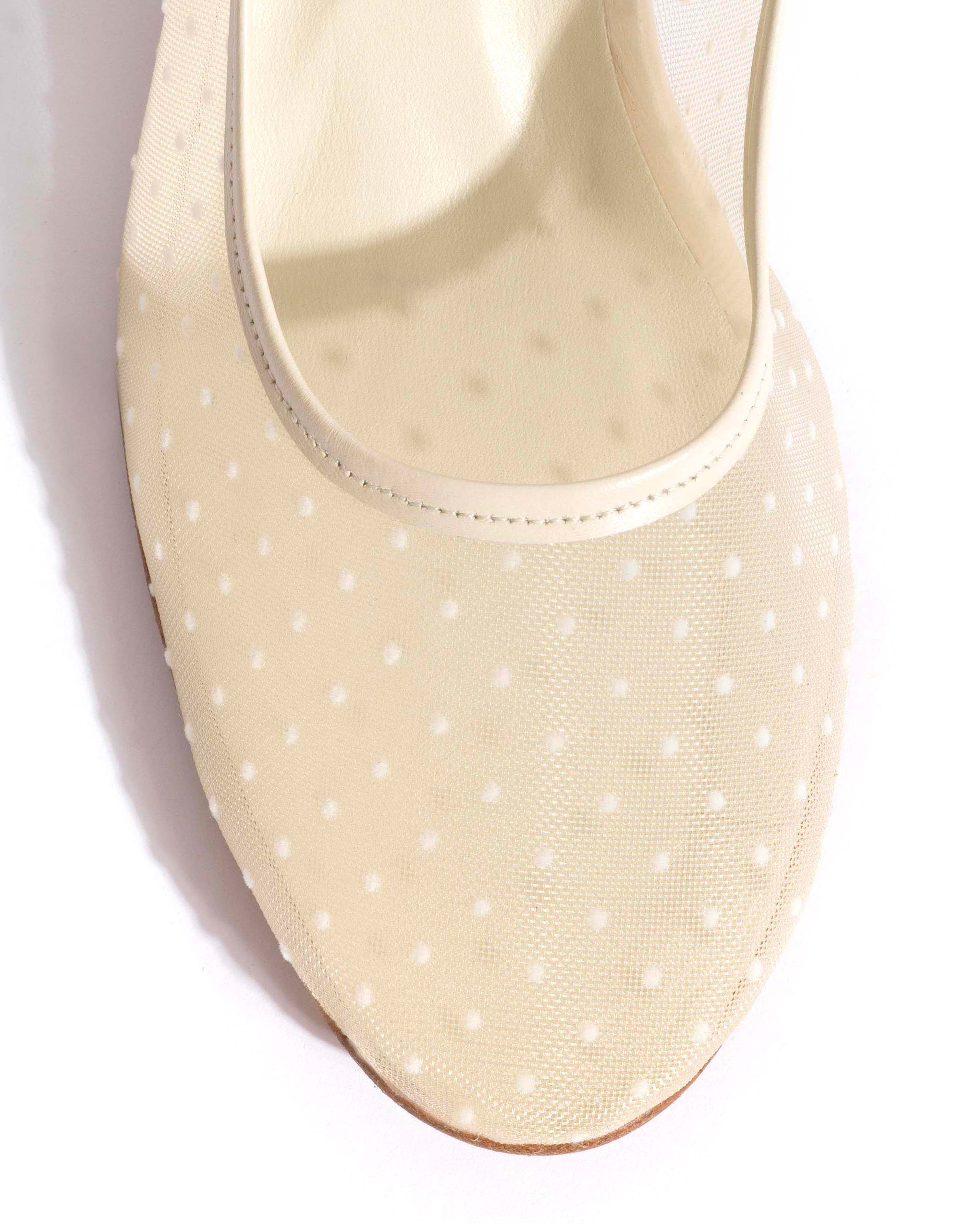 Sacha 40 mesh Shiny lamb & dot velvet mesh White sand