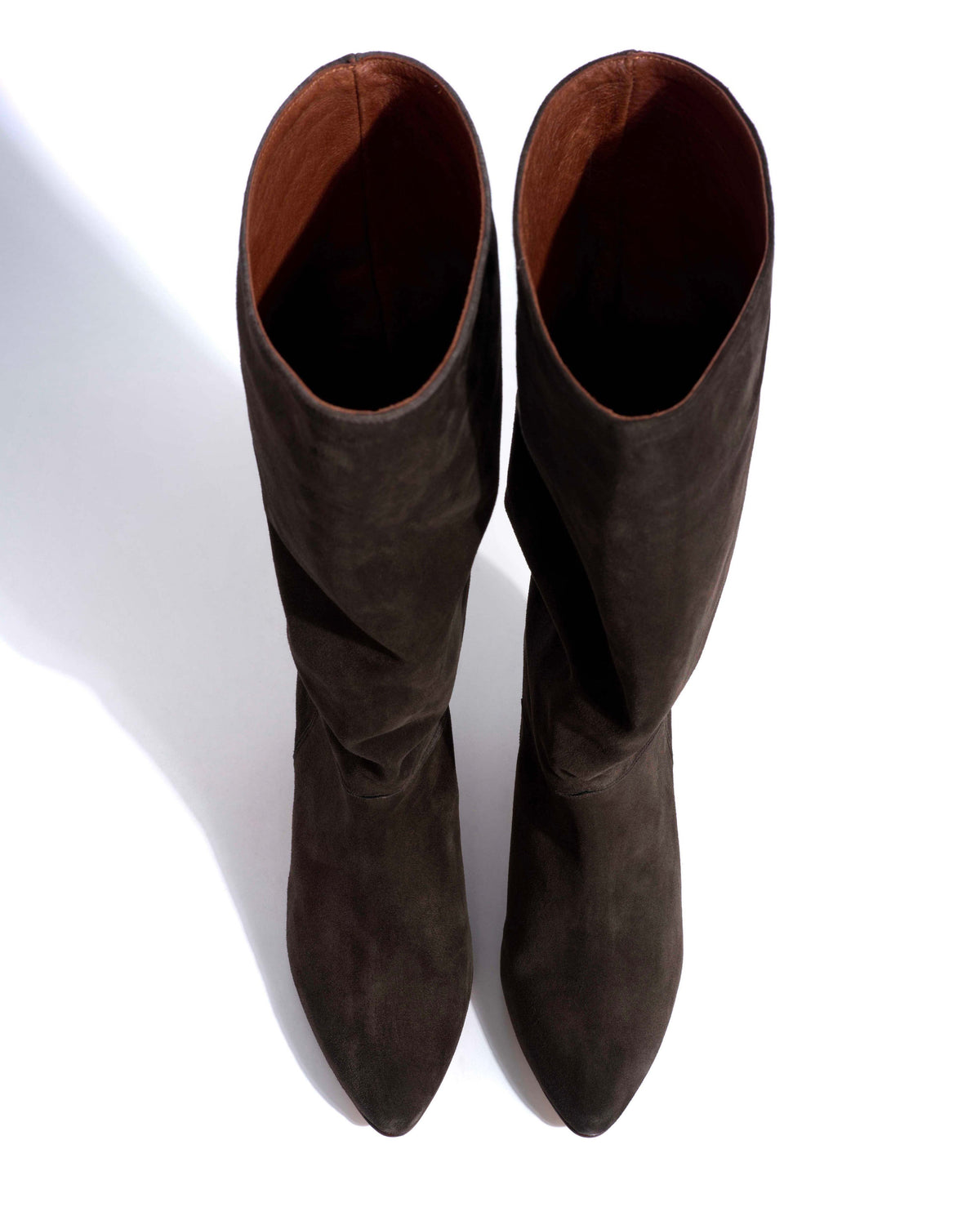 Jasmina 50 stiletto Calf suede & sleek leather Espresso brown & black